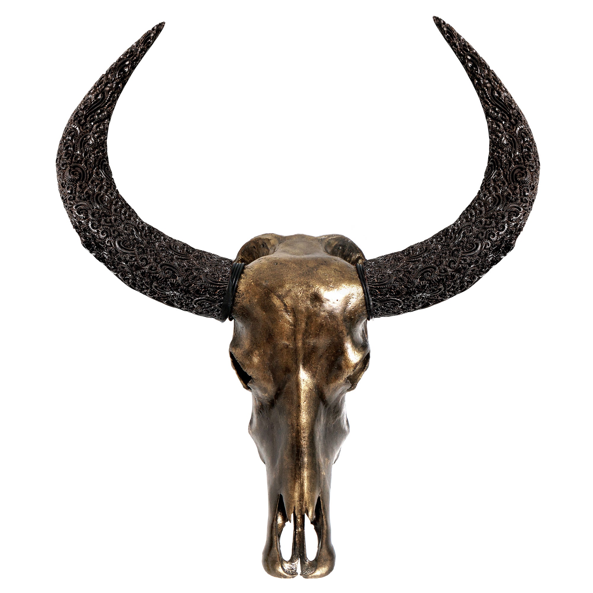 Buffalo Skull - Antique Bronze Storm // Metallic Finish