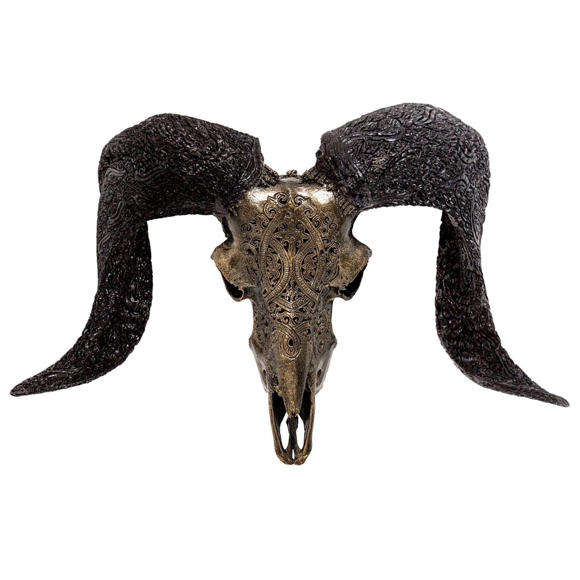 Hand Carved Ram Skull - Antique Bronze Phantom // Metallic Finish