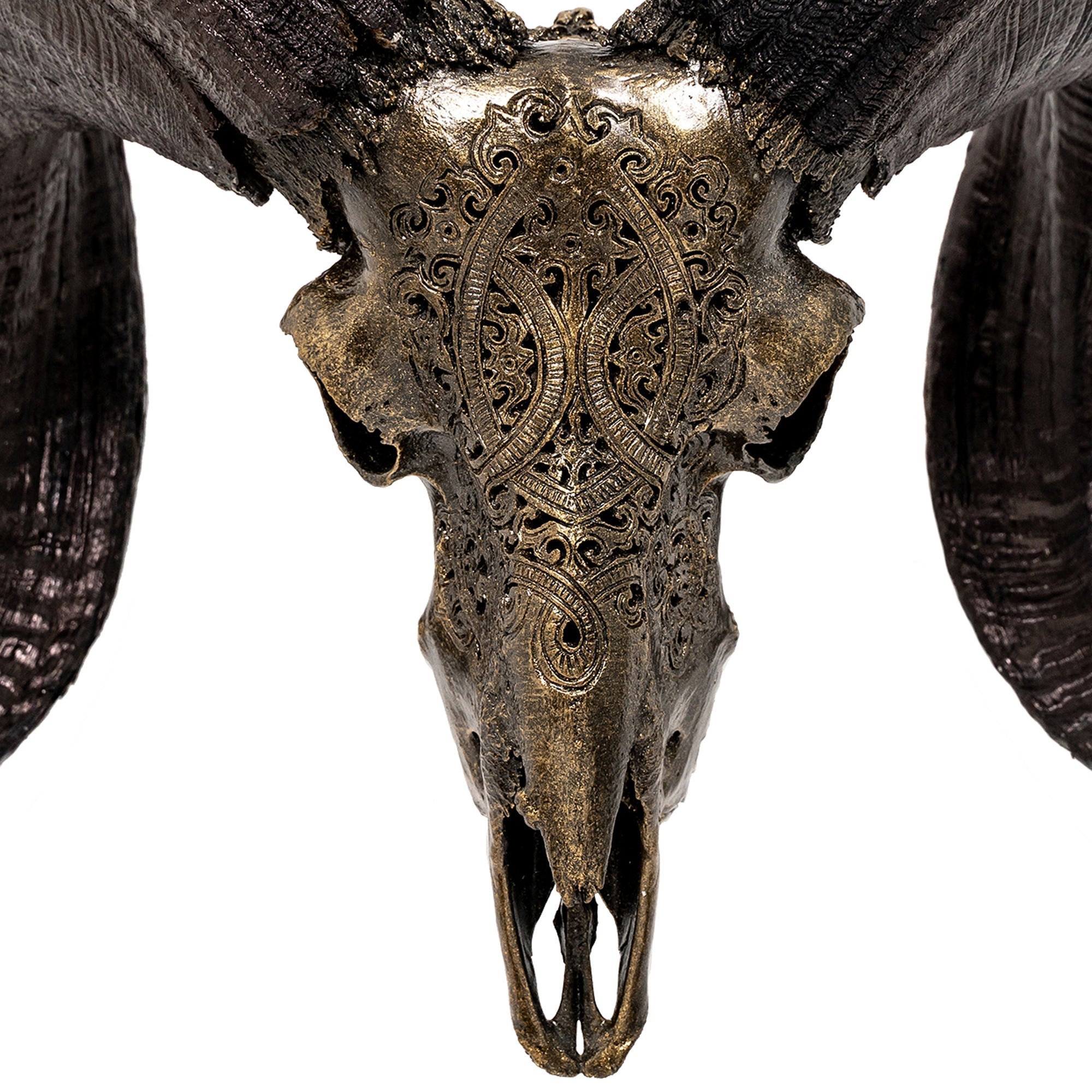 Hand Carved Ram Skull - Antique Bronze Phantom // Metallic Finish