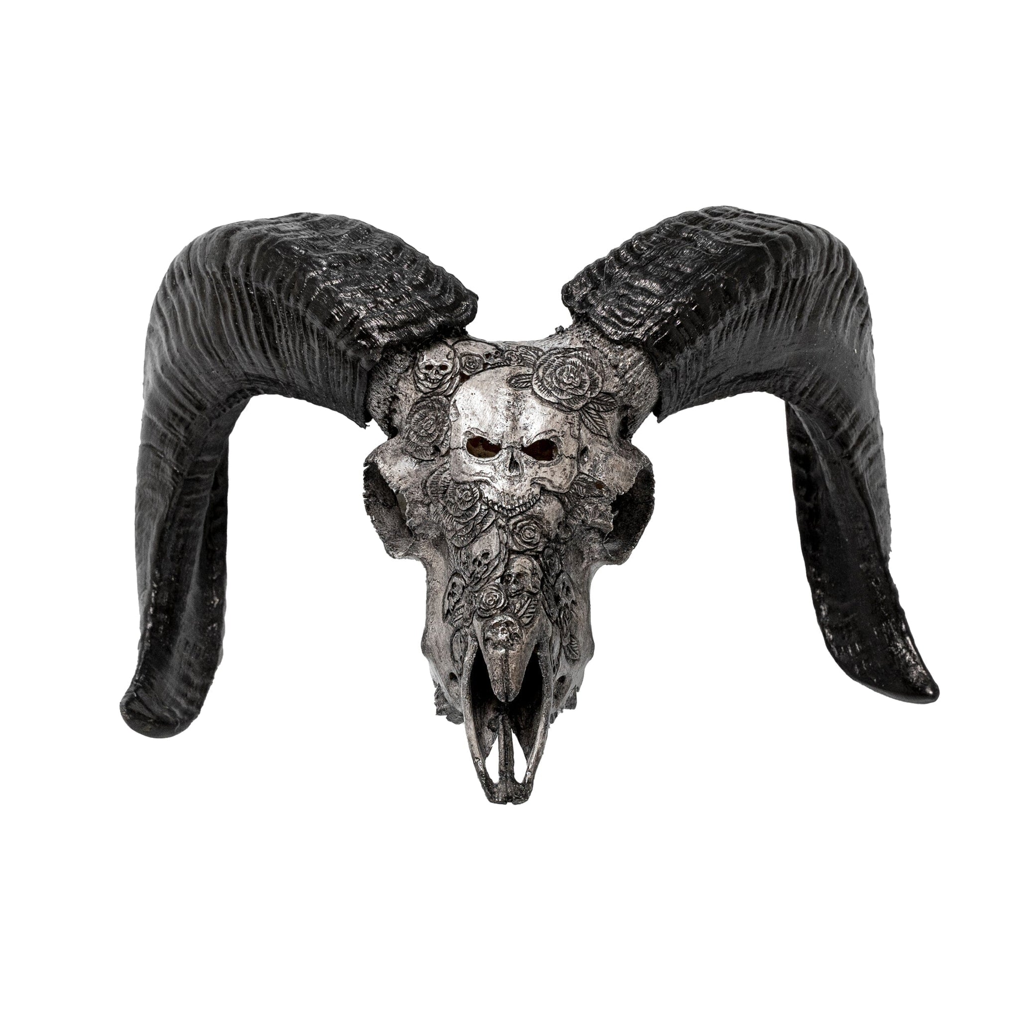 Hand Carved Ram Skull - Gray Thorn