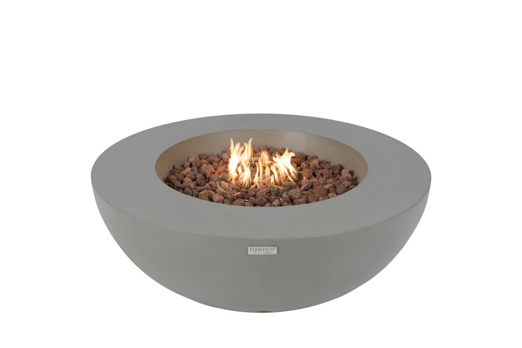 Lunar Bowl 42” Concrete Fire Table – Light Gray
