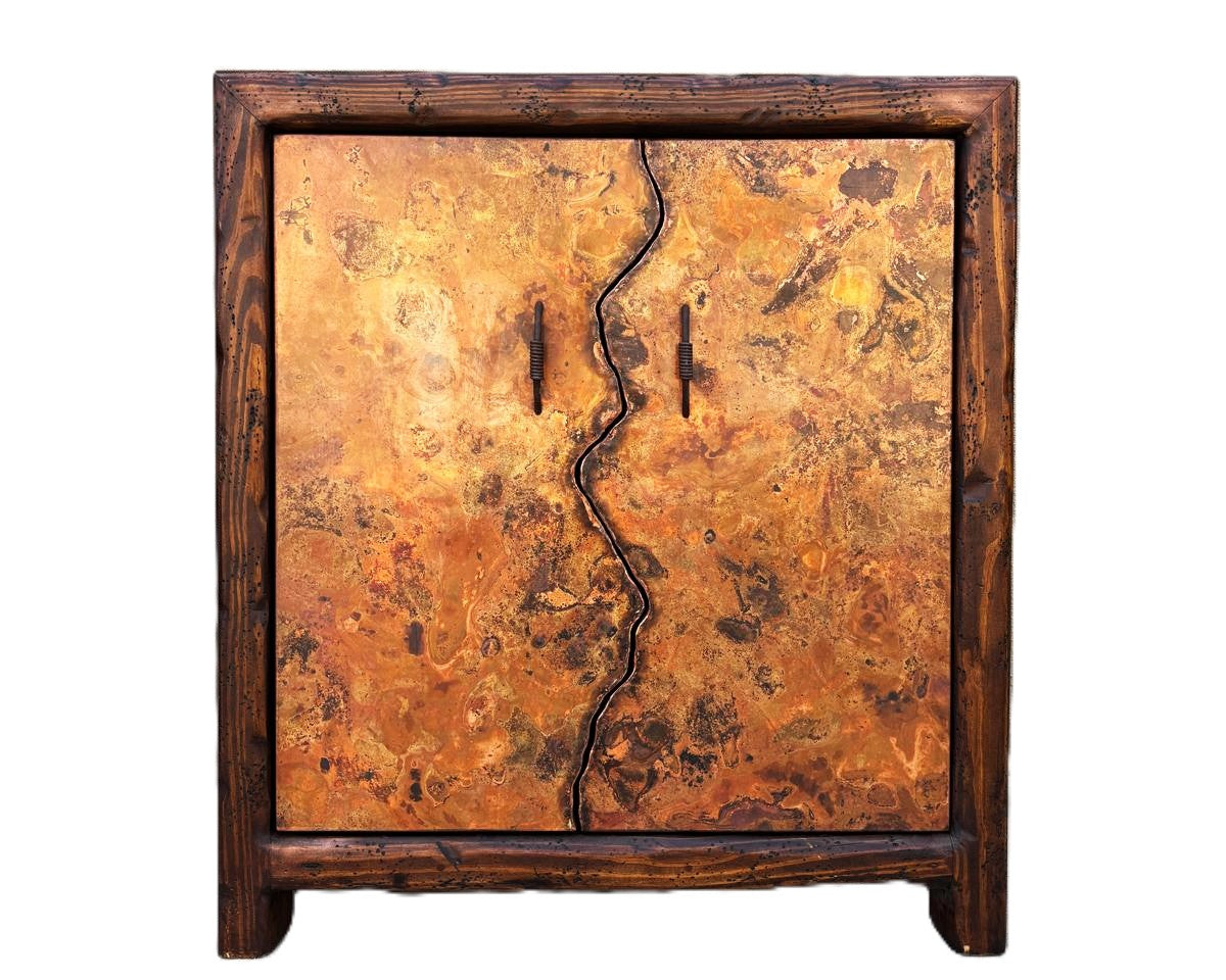 Copper Rustic Bar Cabinet