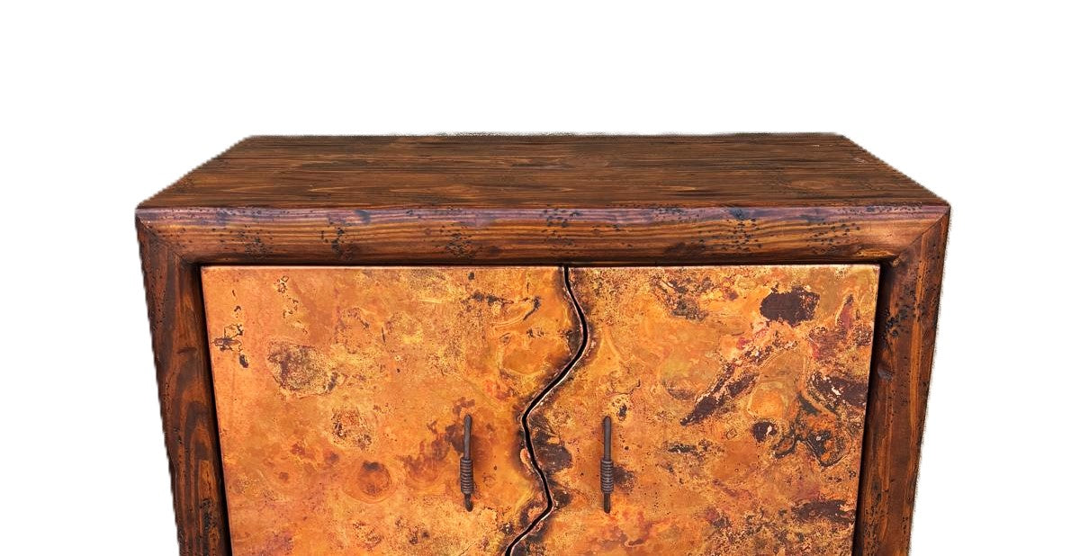 Copper Rustic Bar Cabinet