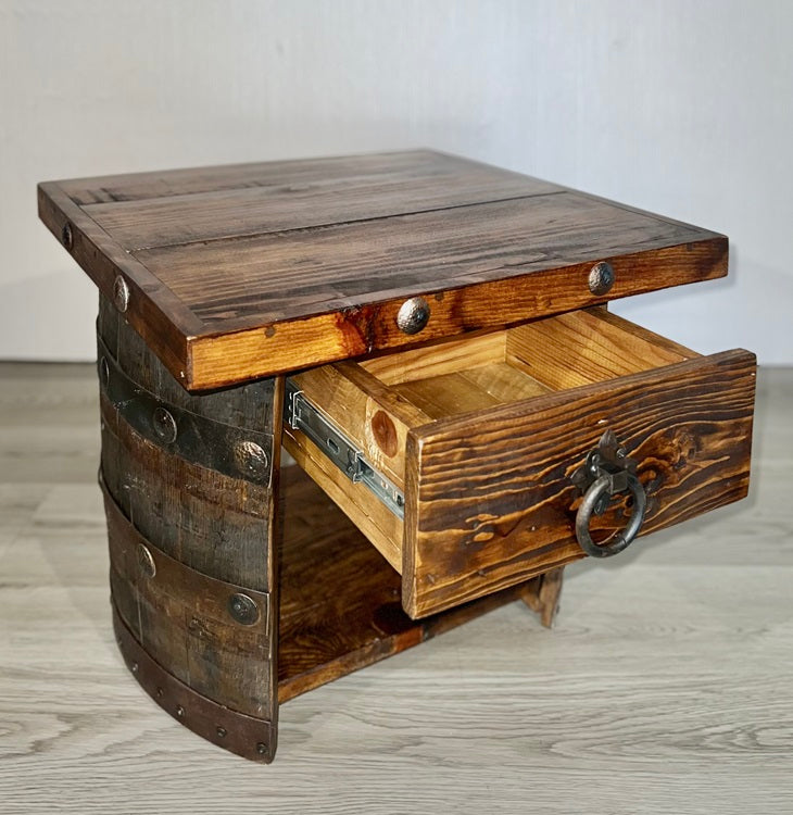 Tequila Barrel Accent & Side Table