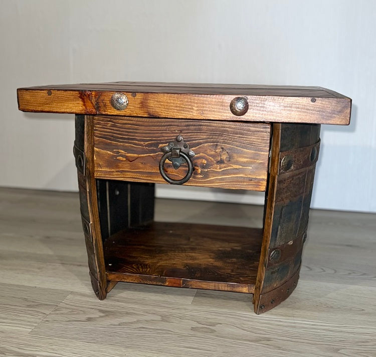 Tequila Barrel Accent & Side Table