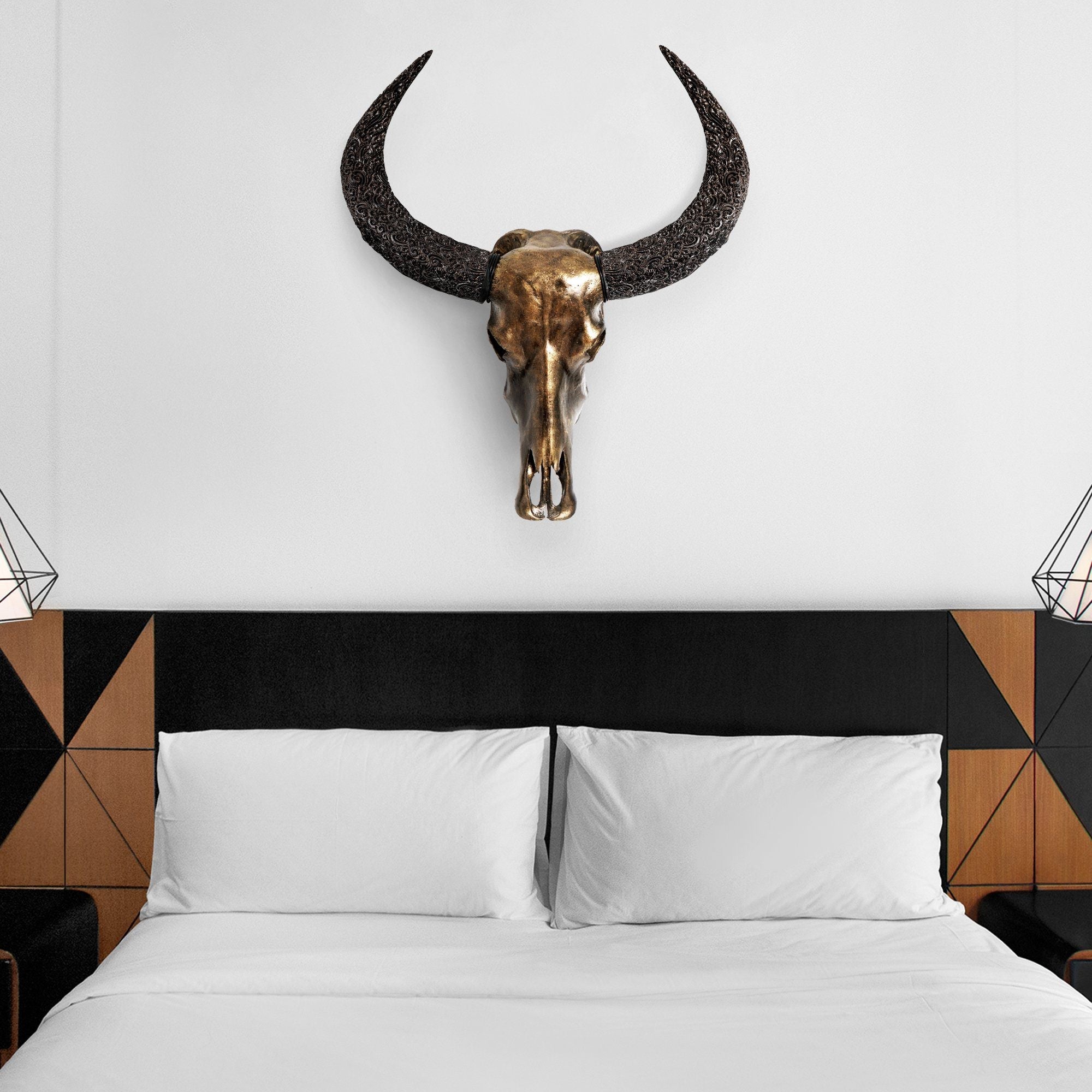Buffalo Skull - Antique Bronze Storm // Metallic Finish