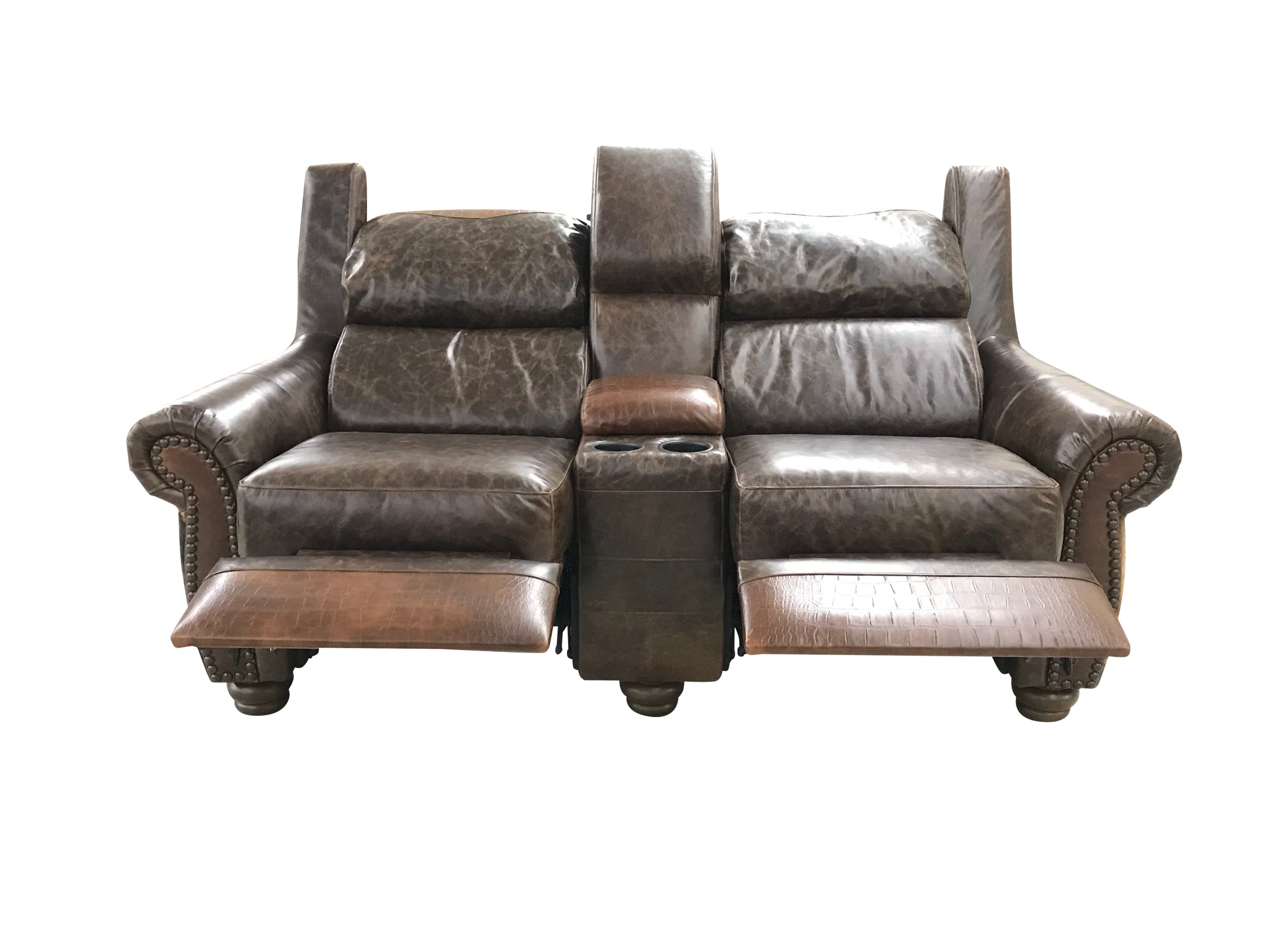 Rustic Lodge Double Reclining Theater Love Seat