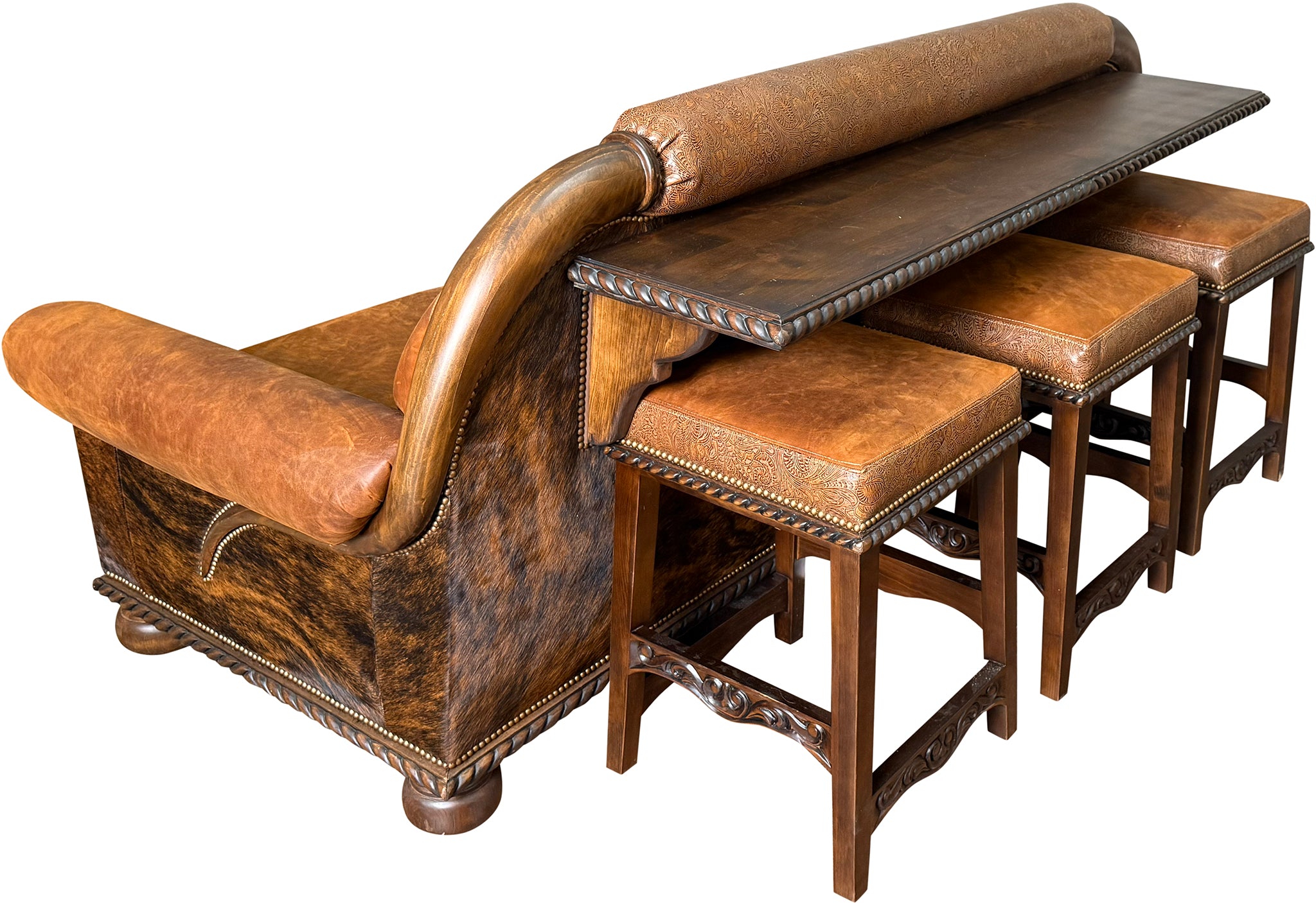 Longhorn Sofa w/Built In Bar