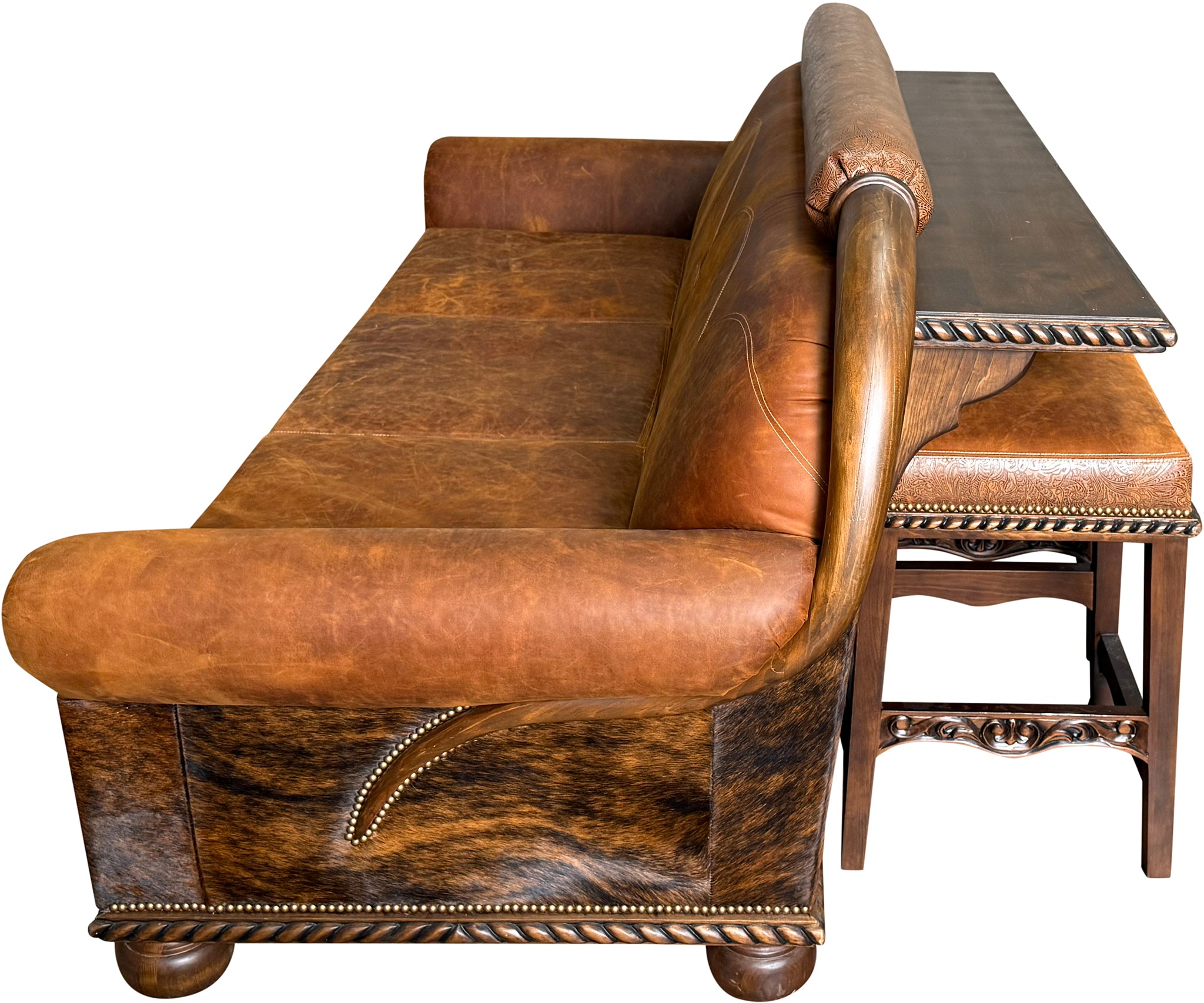 Longhorn Sofa w/Built In Bar