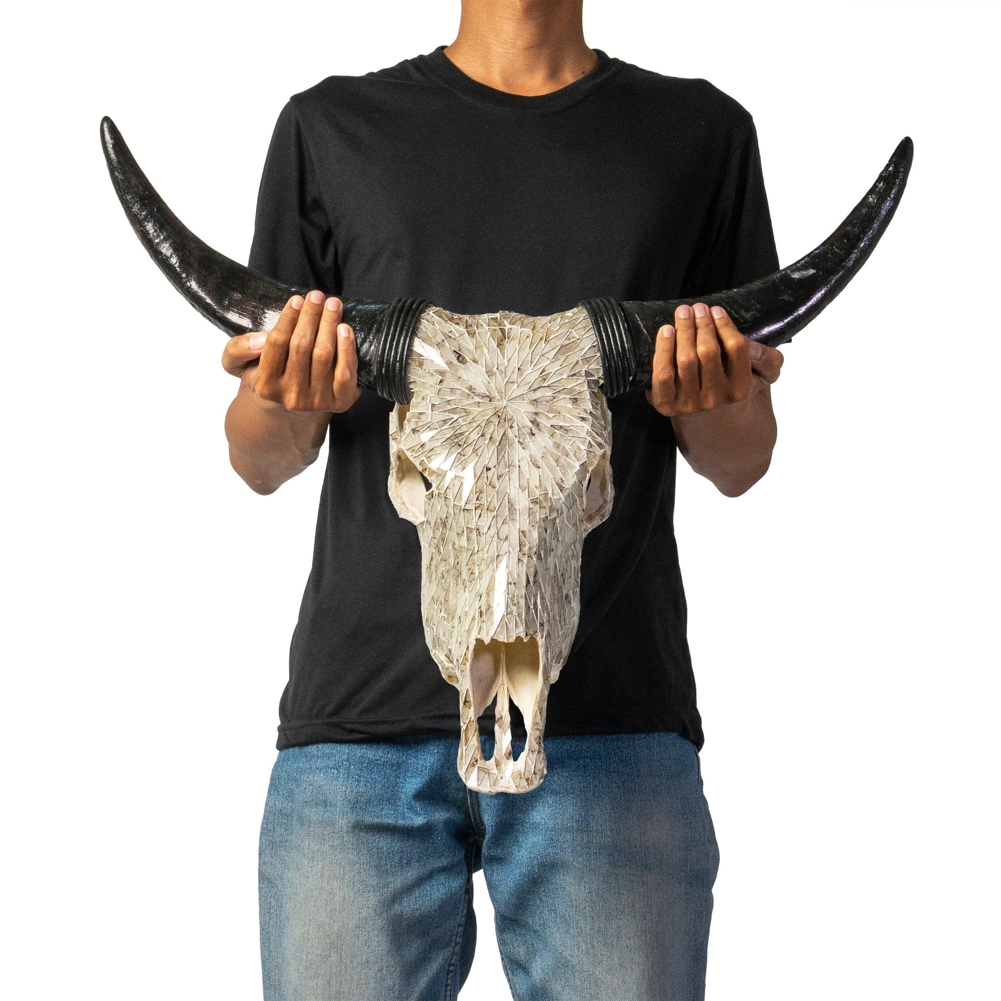Cow Skull - Beige Mirror // Mosaic Finish