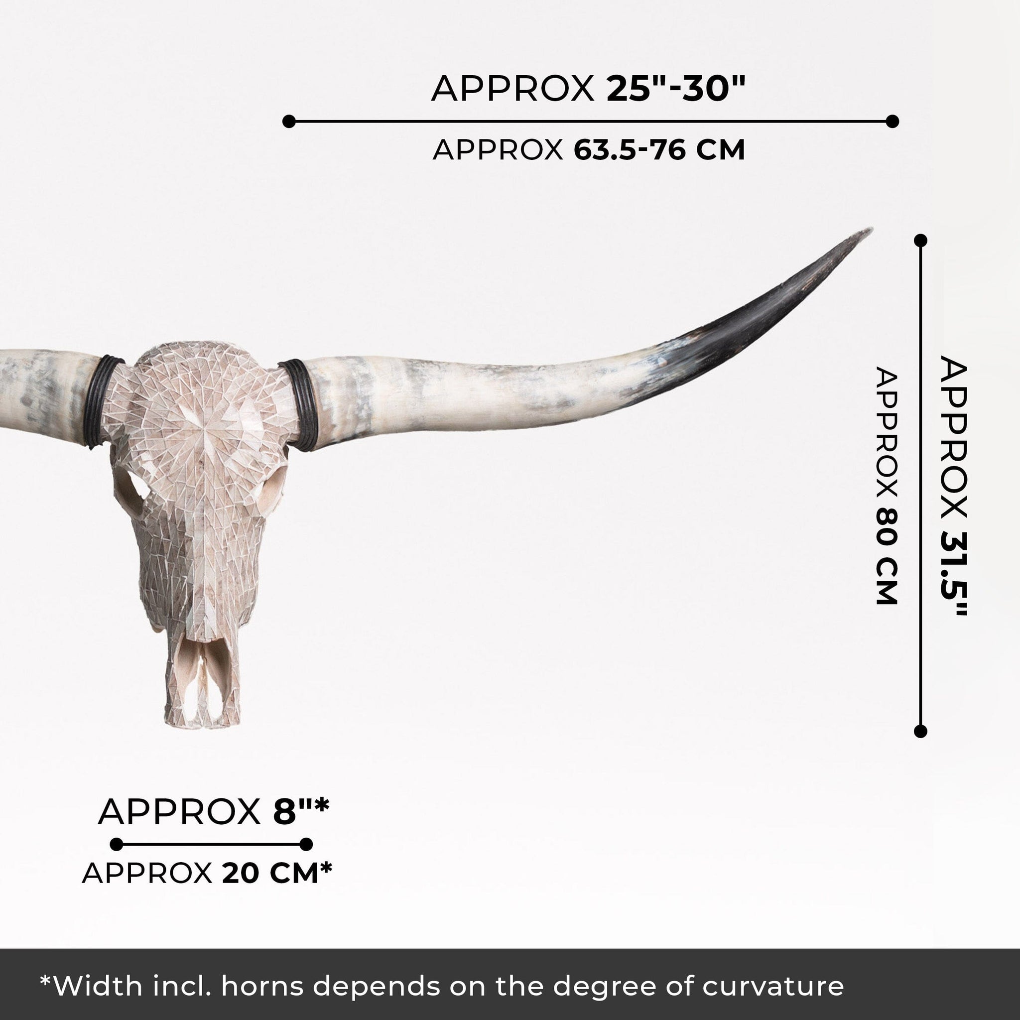 Longhorn Skull - Beige Mirror // Mosaic Finish