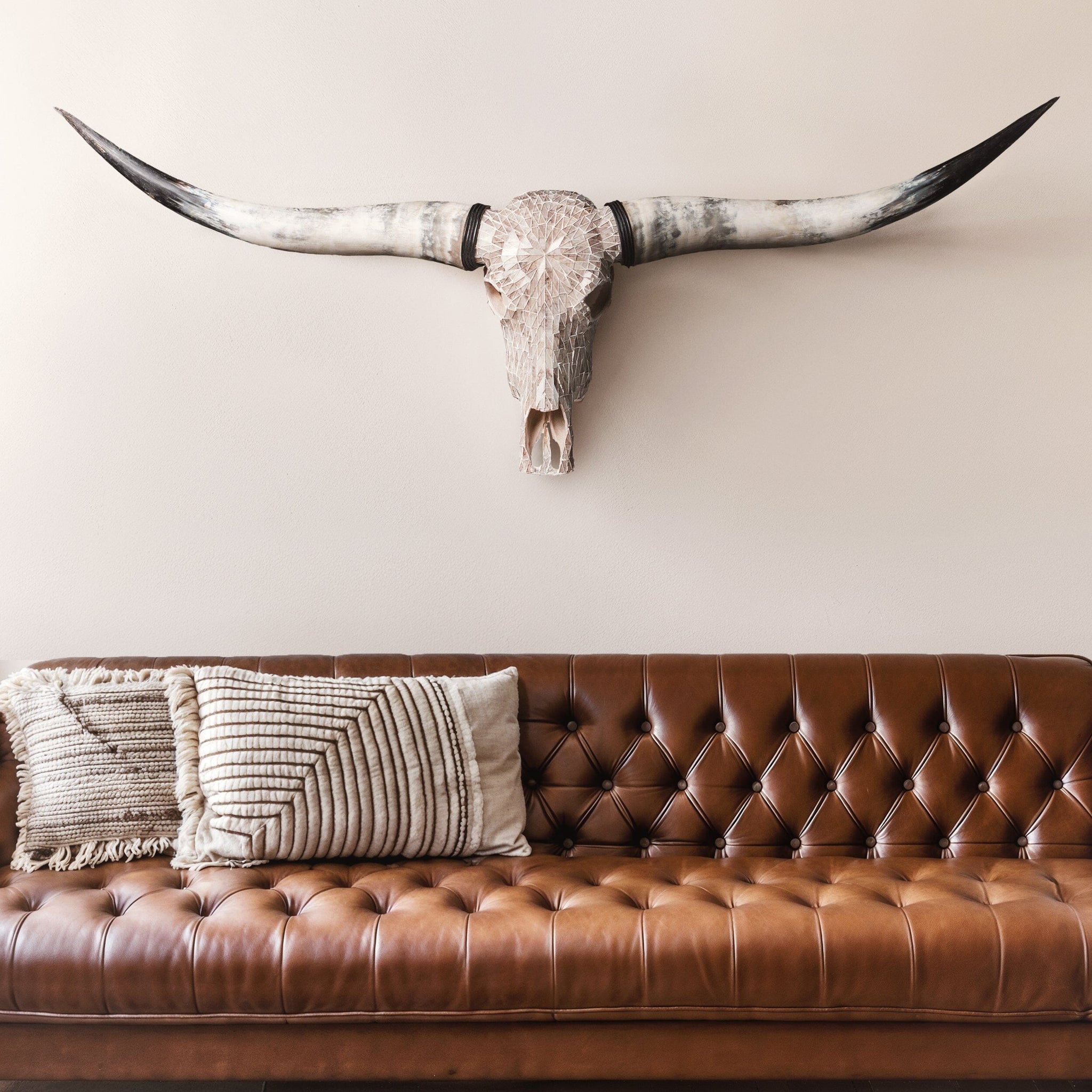 Longhorn Skull - Beige Mirror // Mosaic Finish