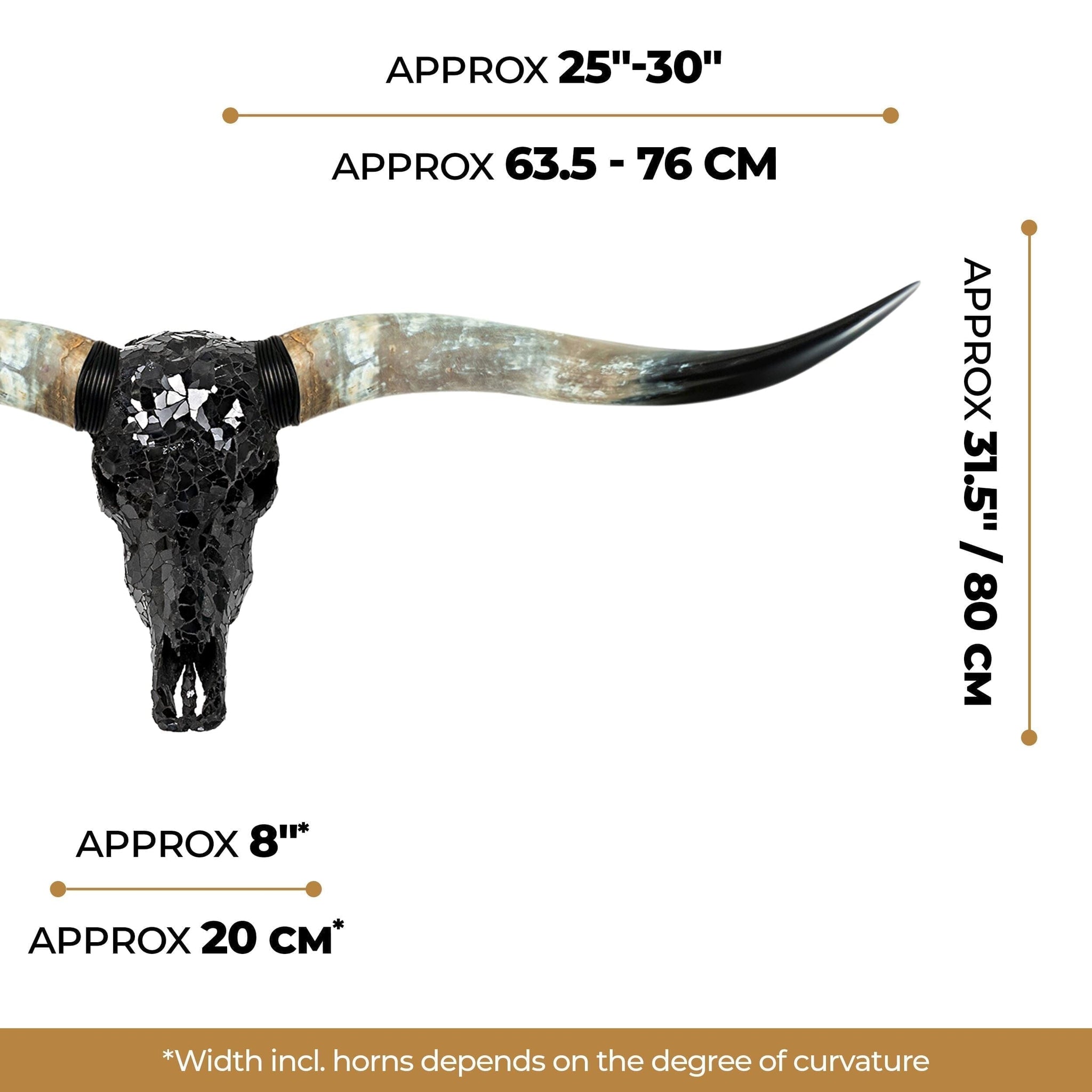 Longhorn Skull - Black Mirror // Mosaic Finish