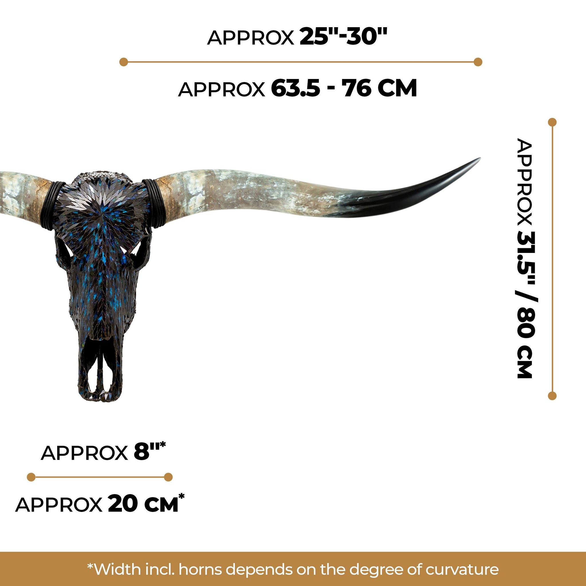 Longhorn Skull - Blue Mirror // Mosaic Finish