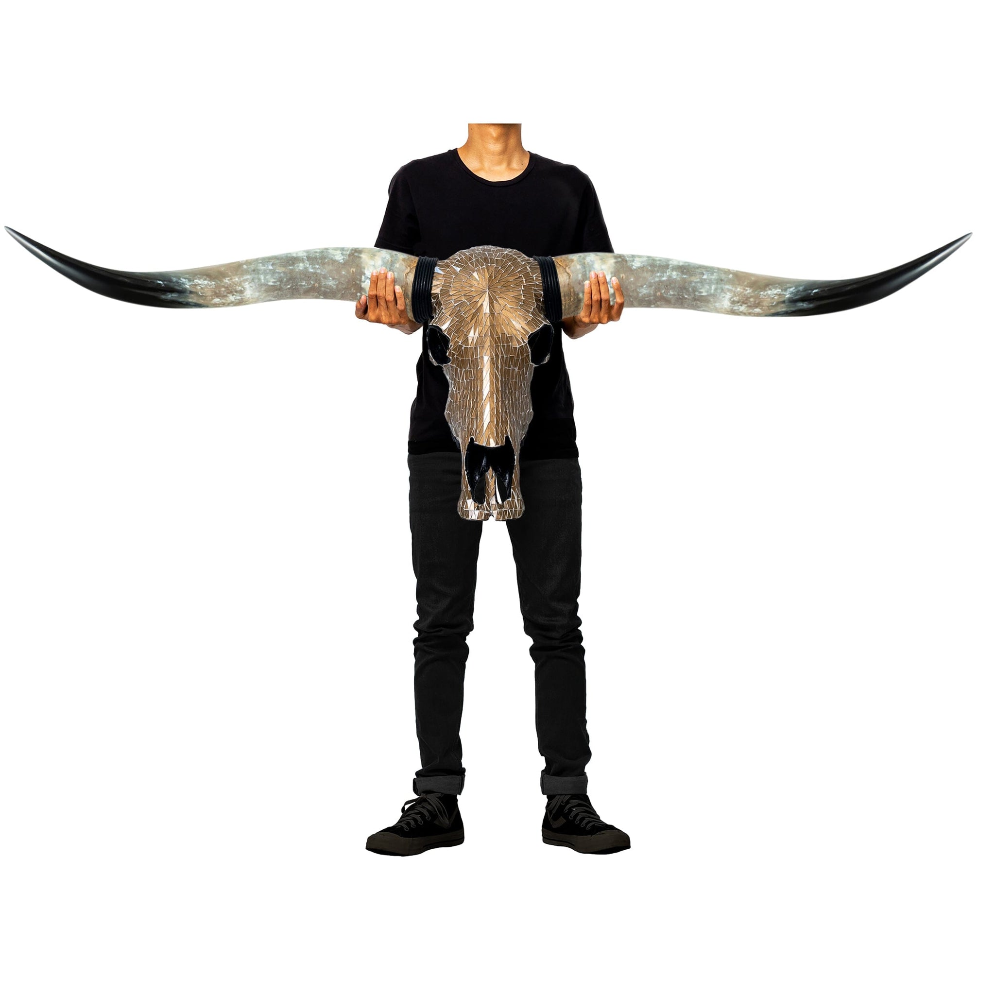 Longhorn Skull - Mocha Mirror // Mosaic Finish