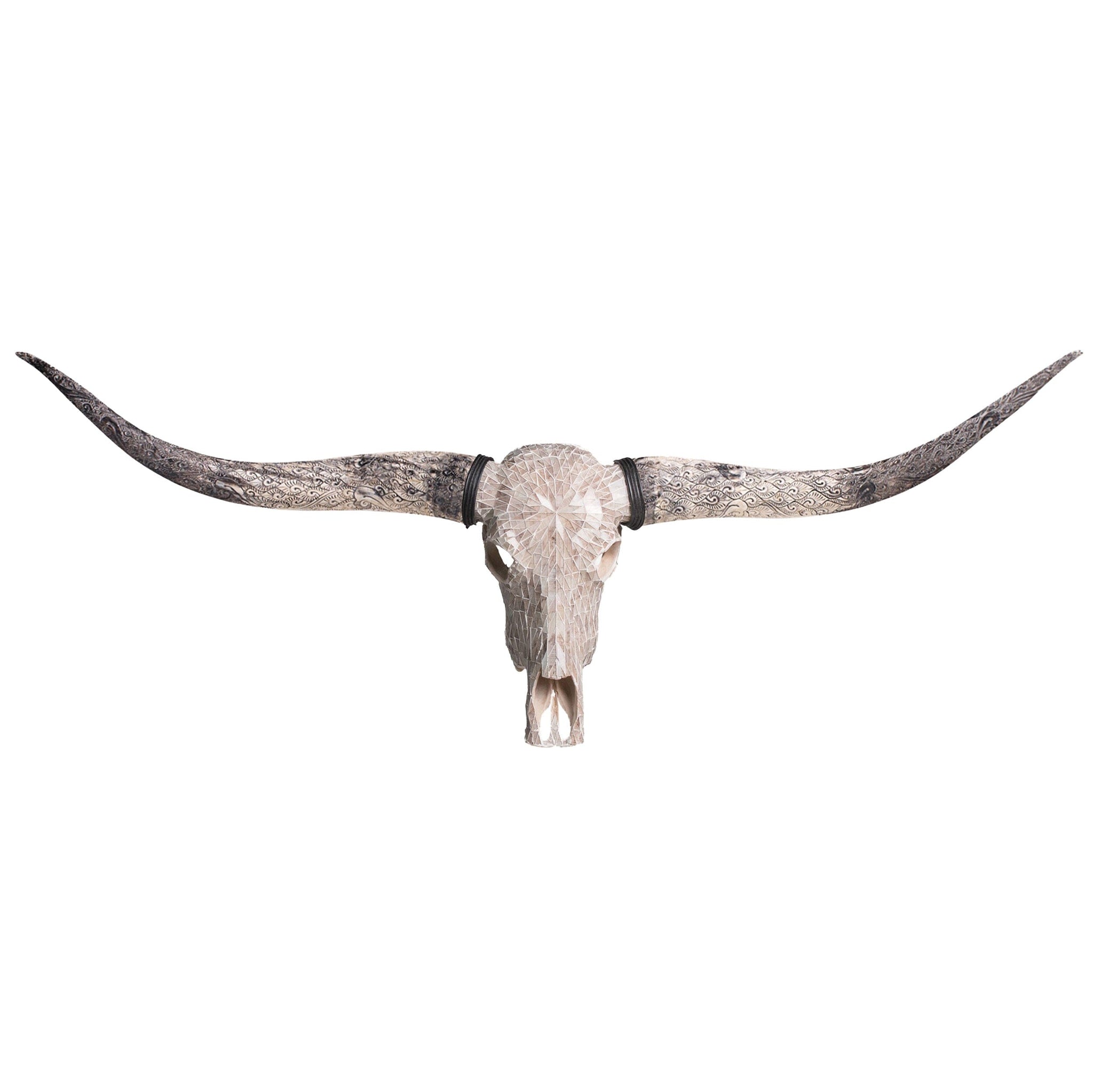 Longhorn Skull - Beige Mirror // Mosaic Finish