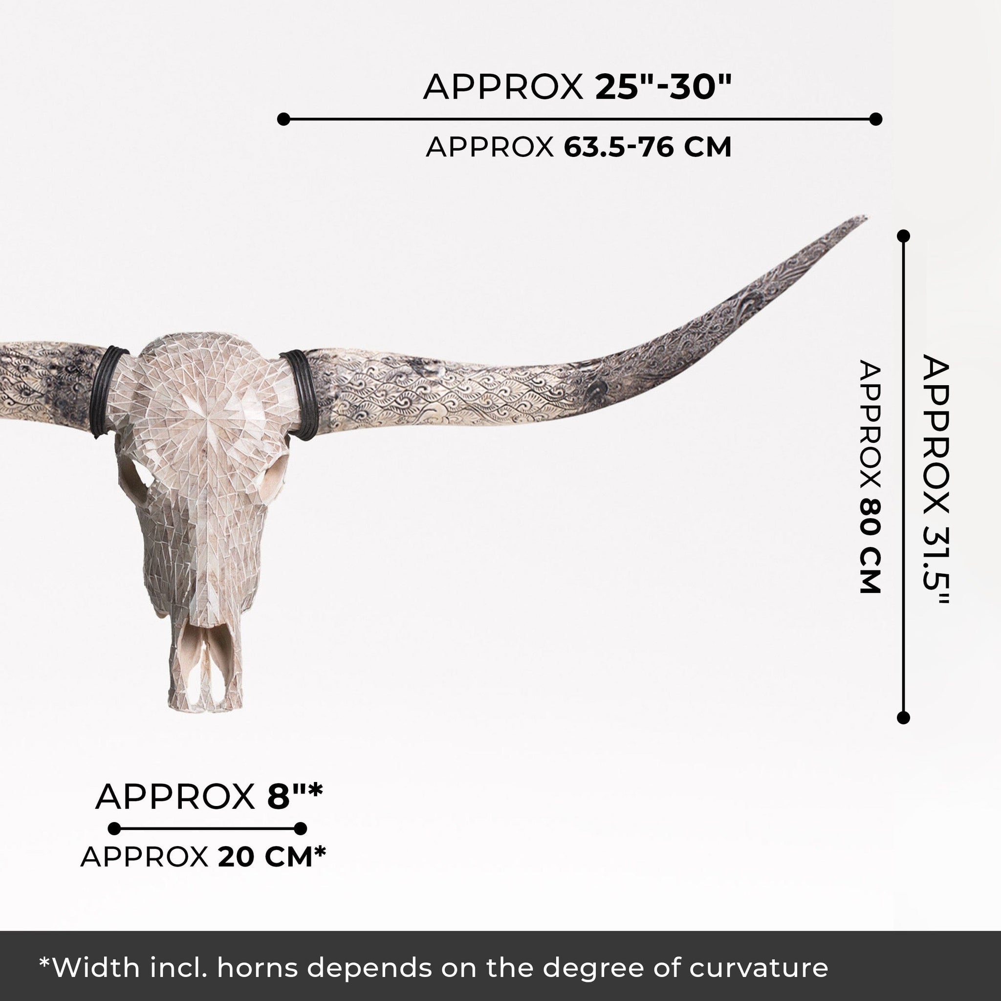 Longhorn Skull - Beige Mirror // Mosaic Finish