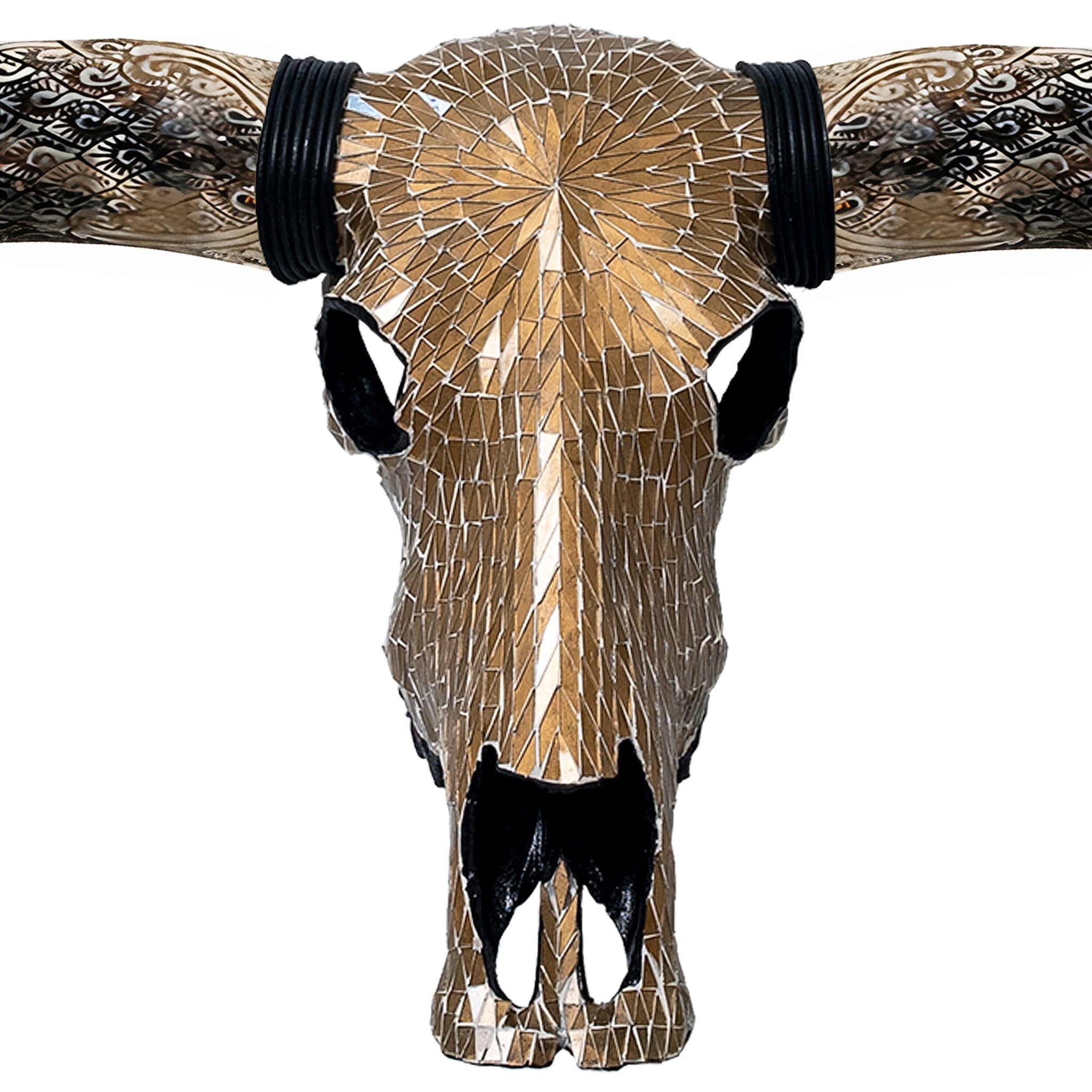 Longhorn Skull - Mocha Mirror // Mosaic Finish