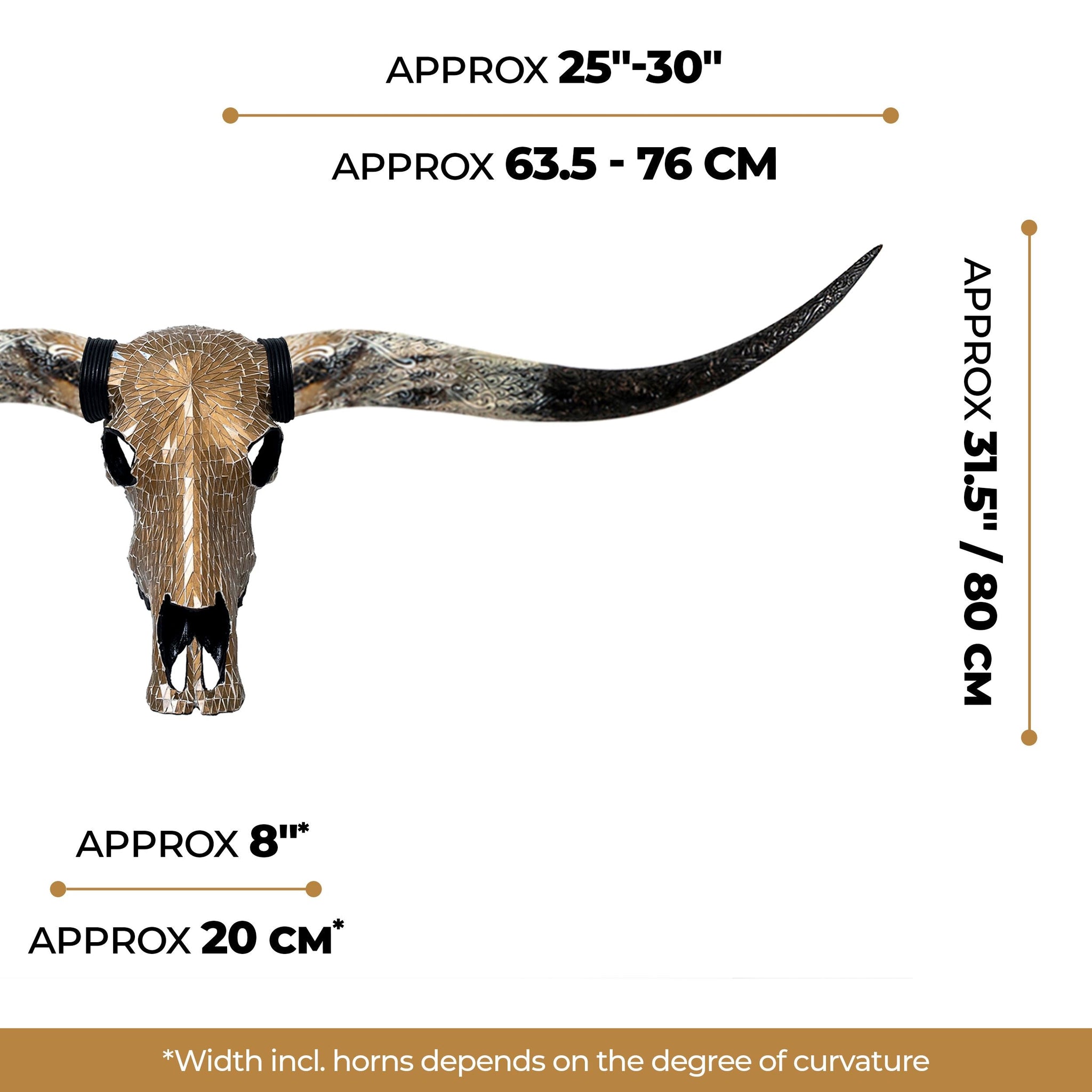 Longhorn Skull - Mocha Mirror // Mosaic Finish