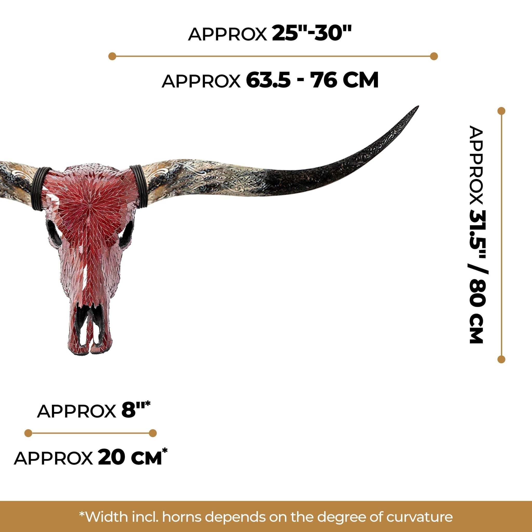 Longhorn Skull - Red Mirror // Mosaic Finish