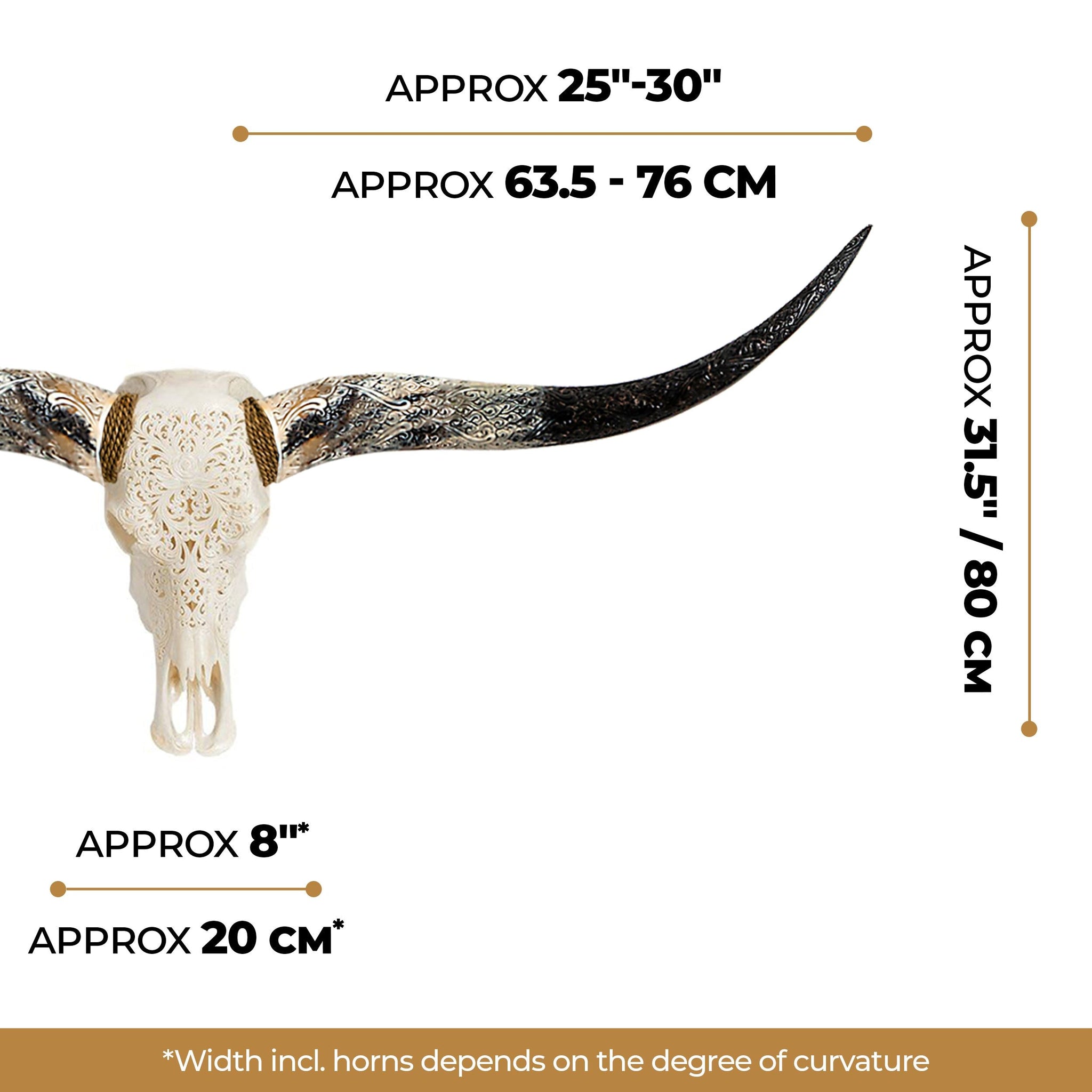 Hand Carved Longhorn Skull - Rose