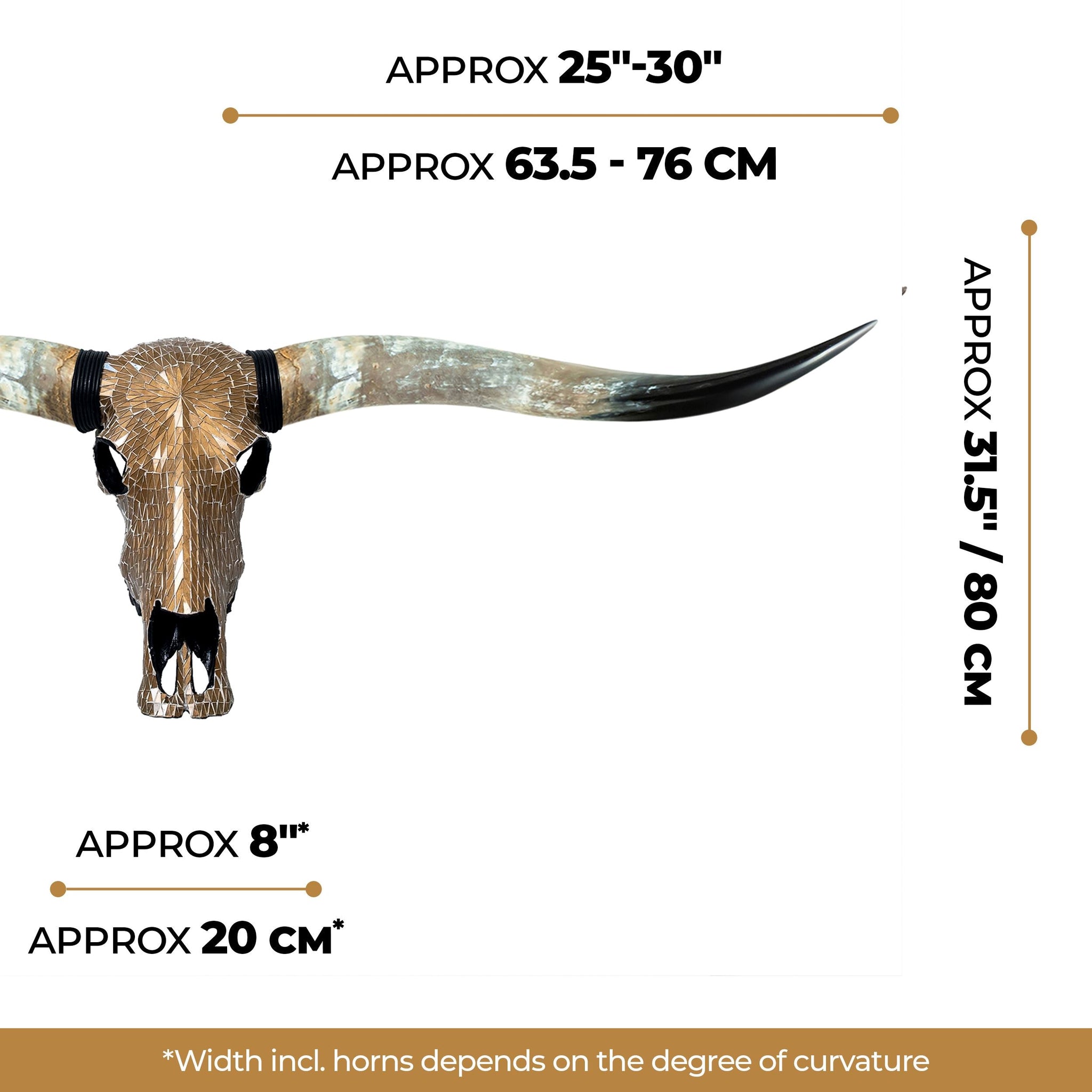 Longhorn Skull - Mocha Mirror // Mosaic Finish