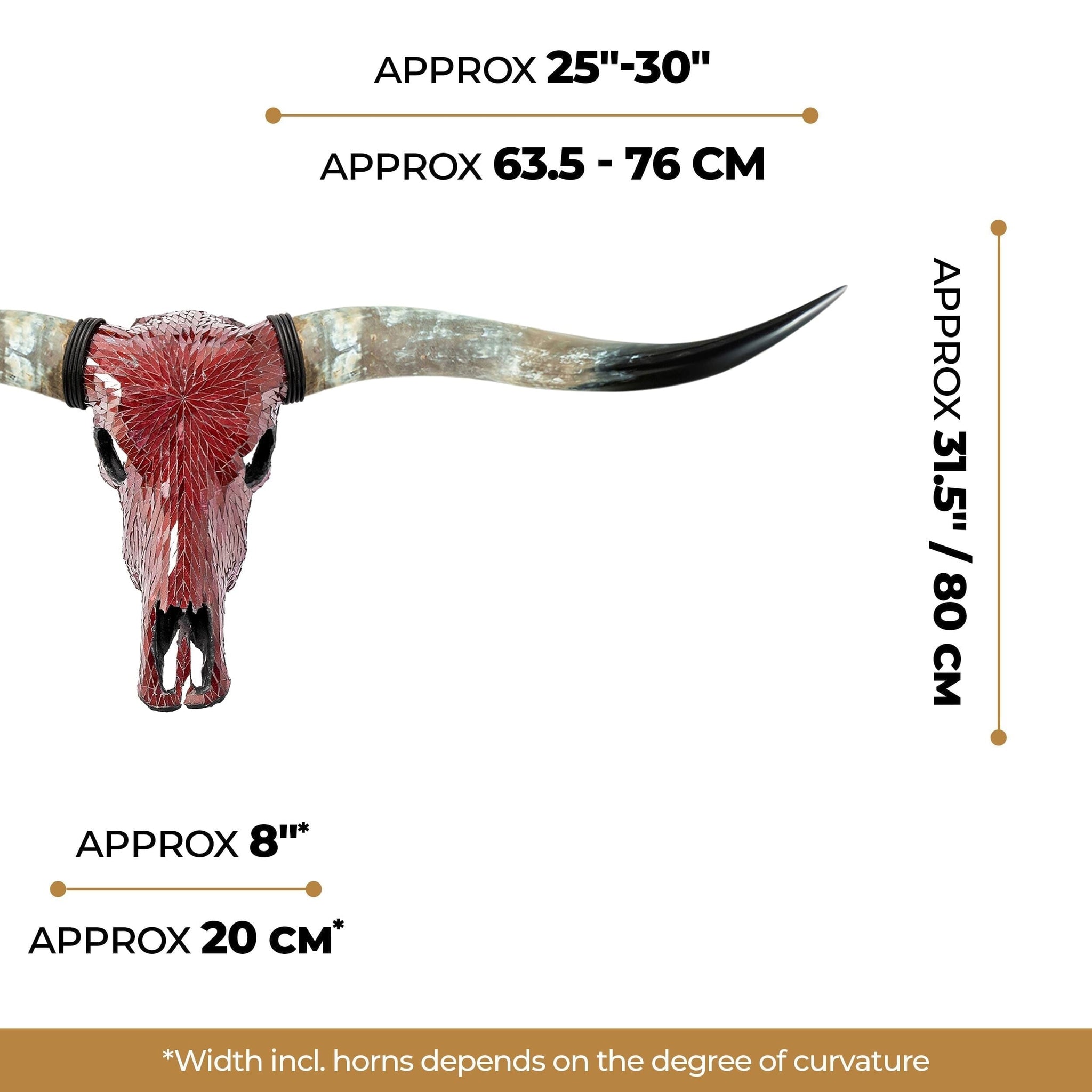 Longhorn Skull - Red Mirror // Mosaic Finish