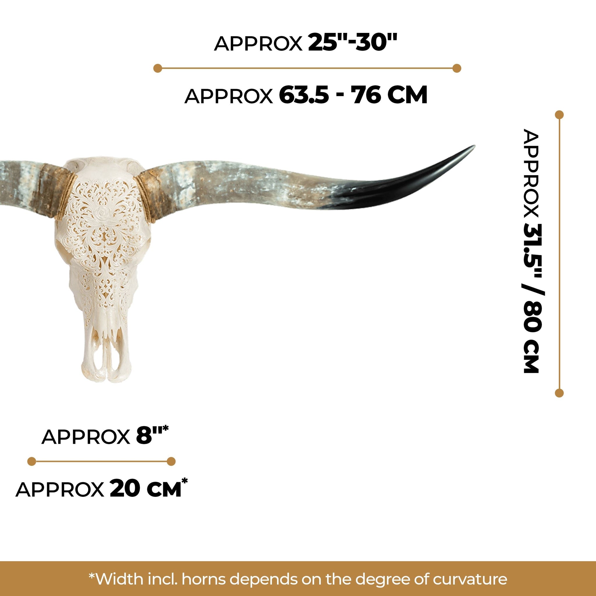 Hand Carved Longhorn Skull - Rose