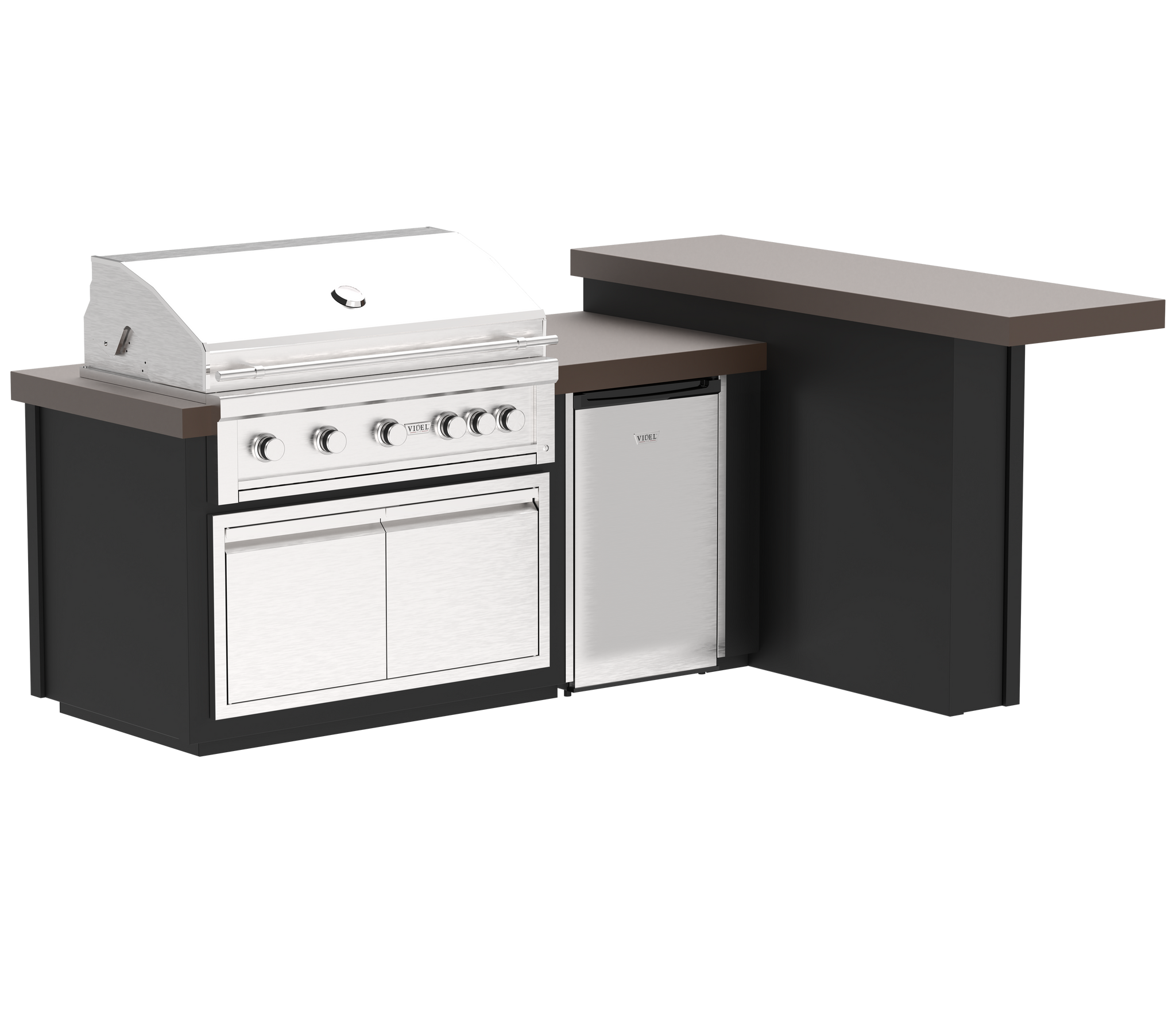 96" Luxe - R - Complete BBQ Island - Powder Coat - Includes Gran Fuego 42"
BBQ Grill (5) Burner & 4.5 Cu Ft Fridge