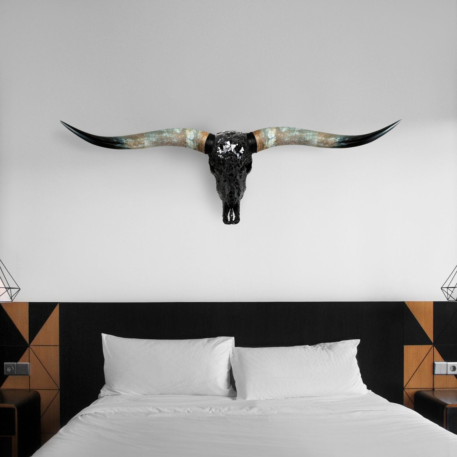Longhorn Skull - Black Mirror // Mosaic Finish