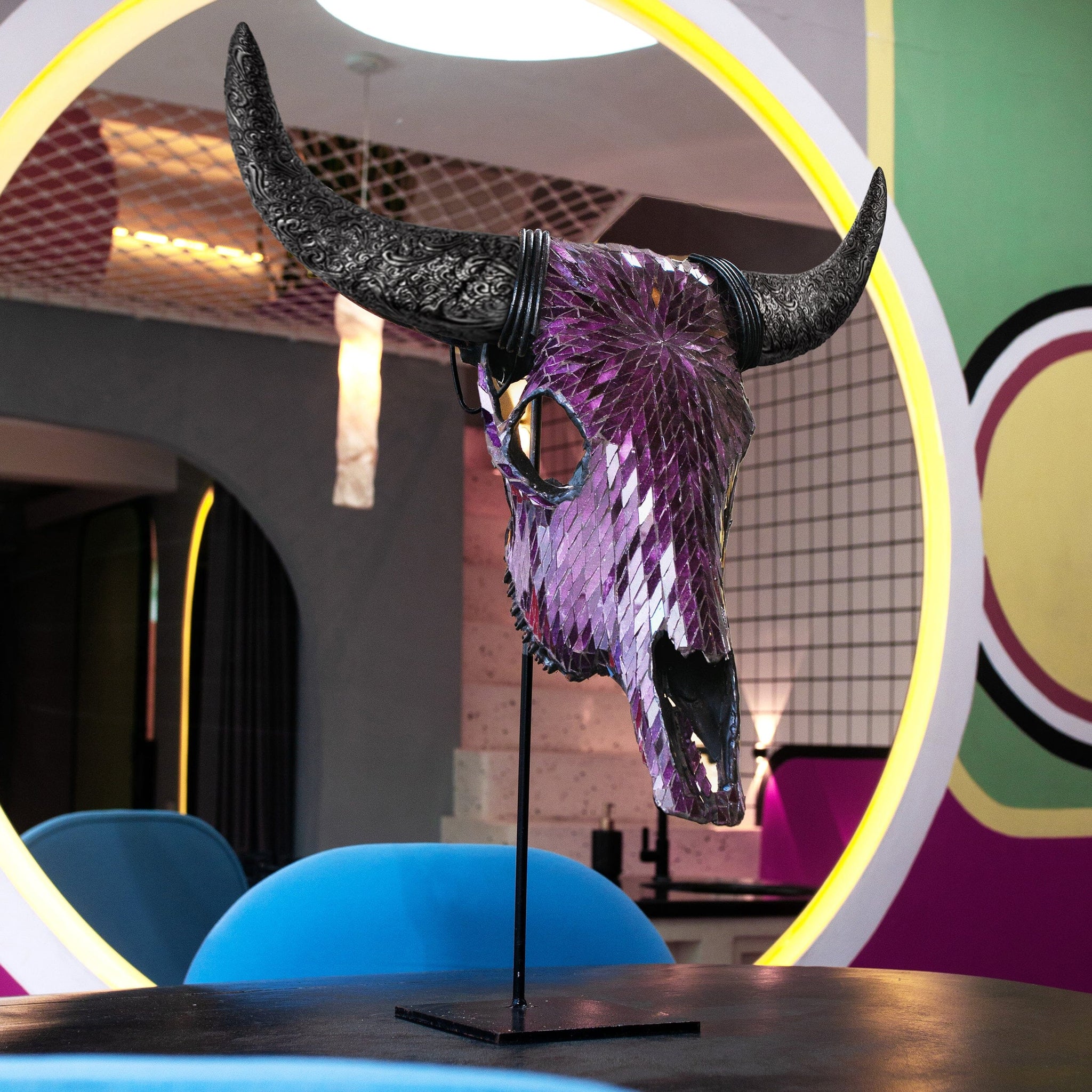 Cow Skull - Purple Mirror // Mosaic Finish