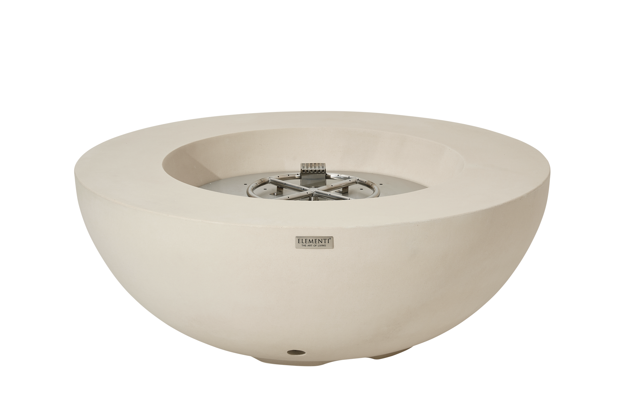 Lunar Bowl 42” Concrete Fire Table – Frosted Cream White