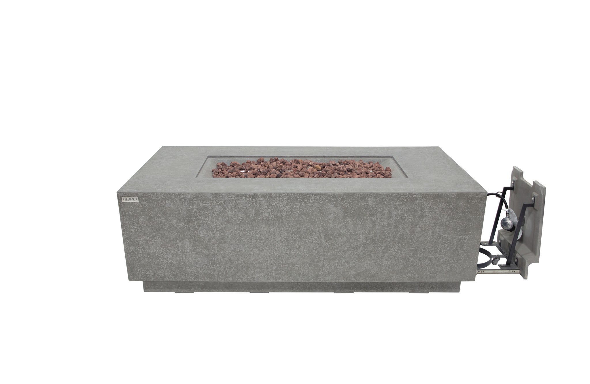 Andes 66” Concrete Fire Table with Hidden Tank - Light Gray