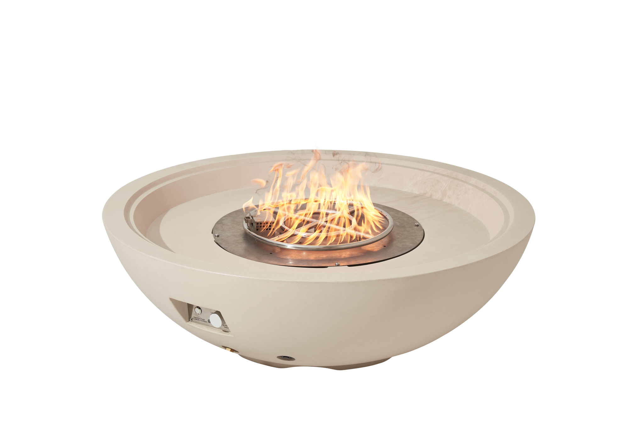 Rose Bowl Fire Pit - 100,000 BTU - Frosted Cream White
