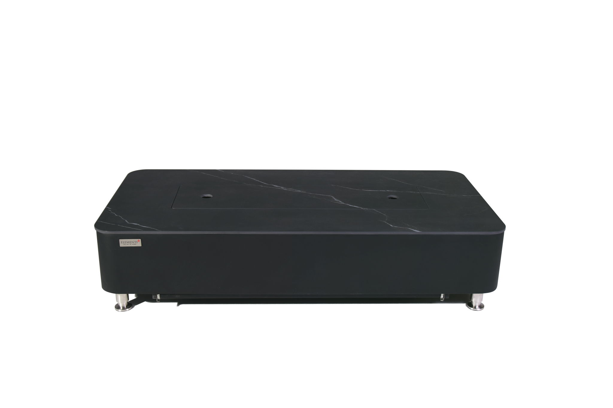 Valencia 62” Marble Porcelain Top Fire Table - Bulgaria Black