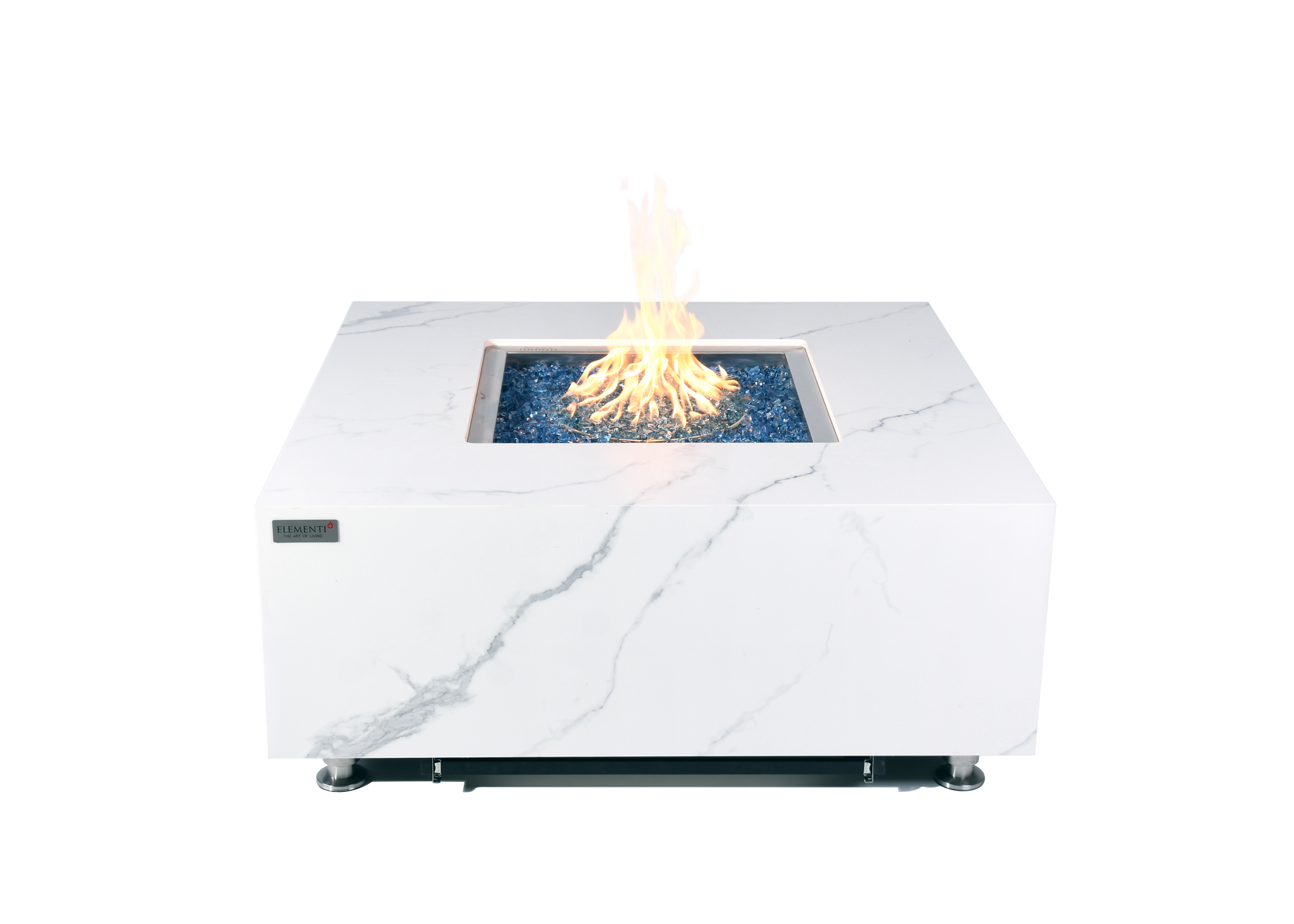 Bianco 40” Marble Porcelain Fire Table
- Bianco White