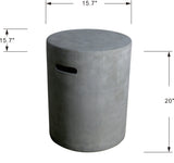 Round Tank Cover -20.0''H Colors: Light Gray