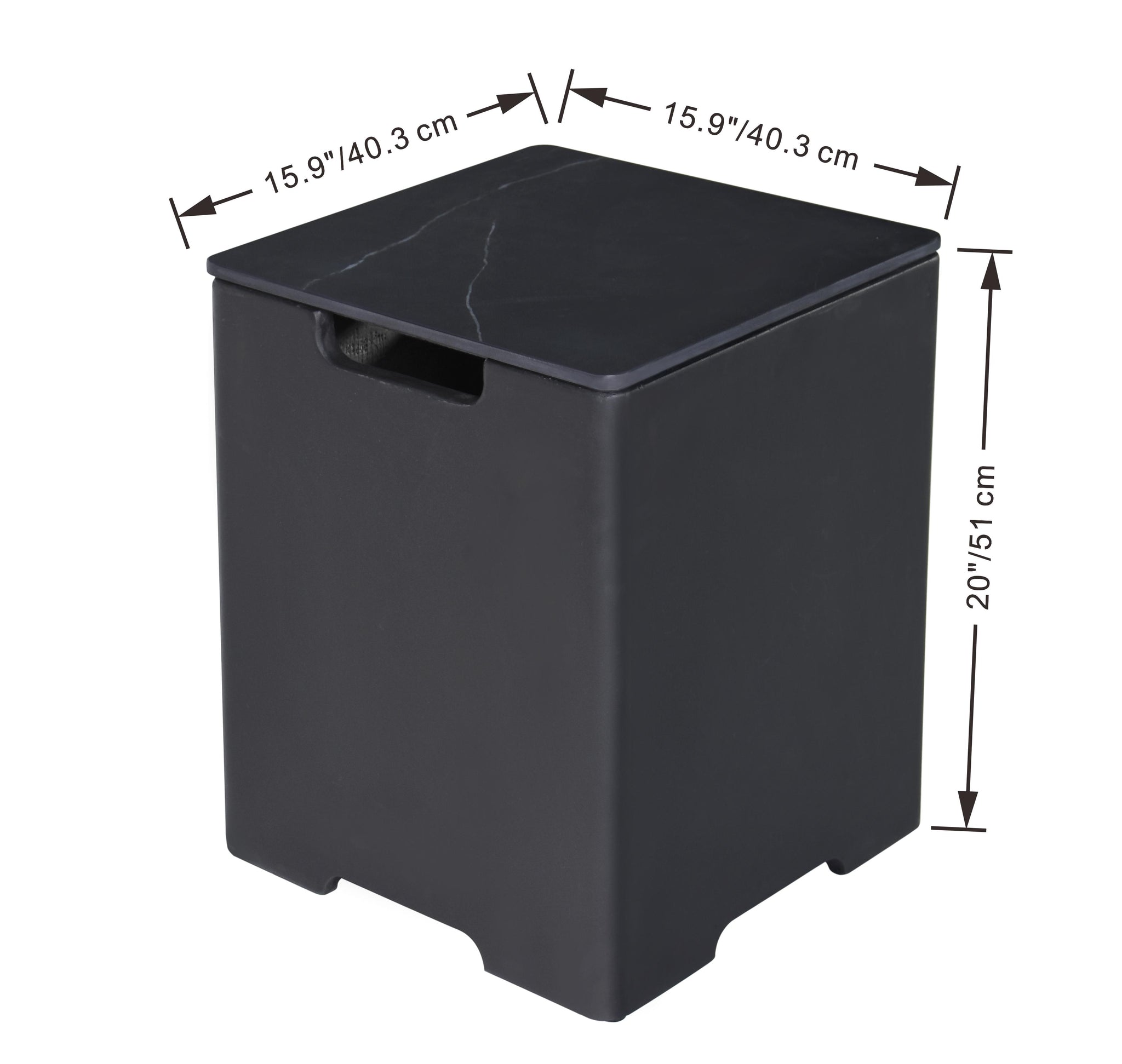 Square Tank Cover 15.9x15.9x20” - Bulgaria Black