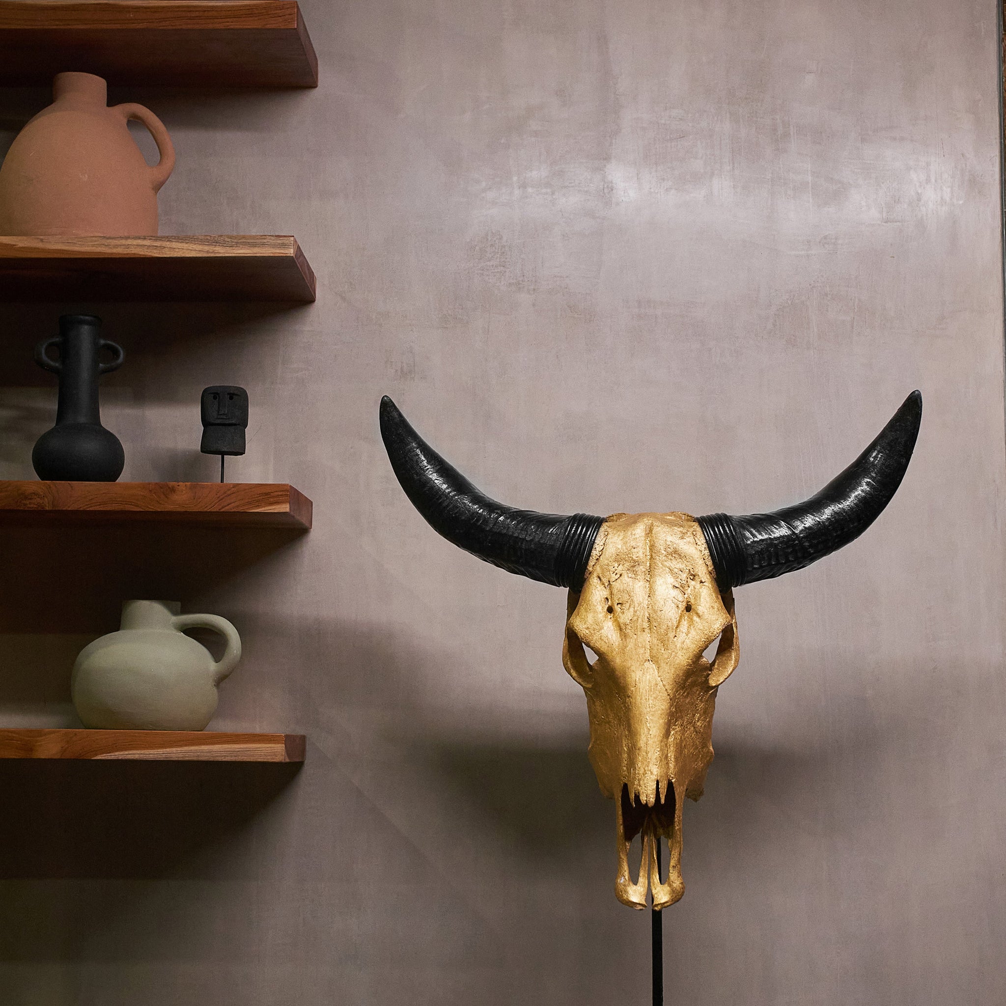 Cow Skull - Gold Leaf Storm