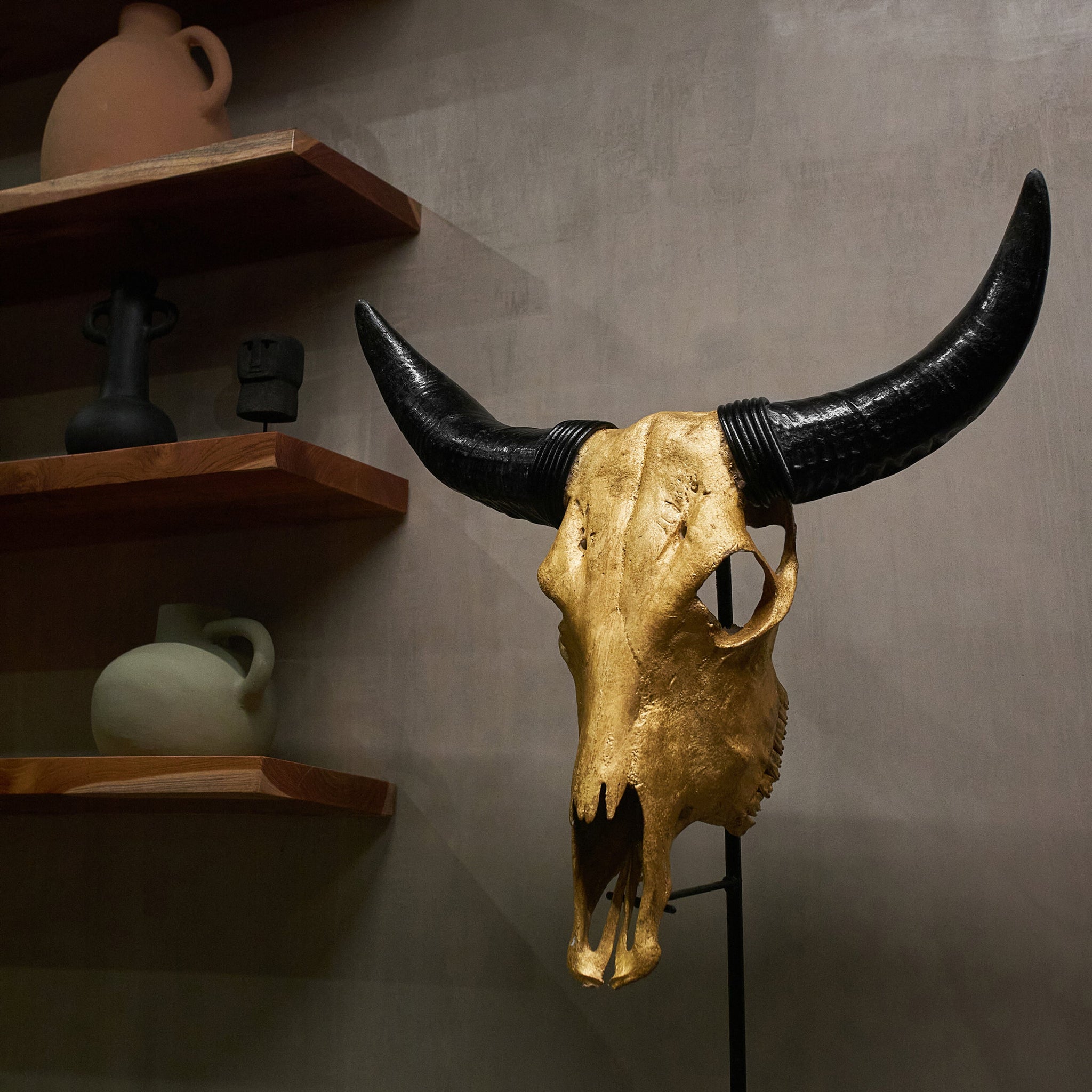 Cow Skull - Gold Leaf Storm