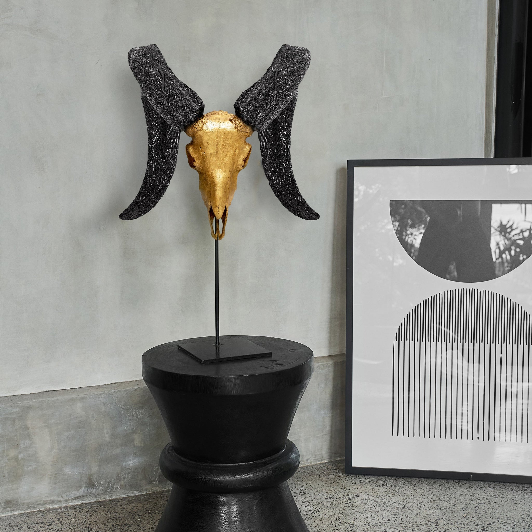 Ram Skull - Gold Leaf Storm