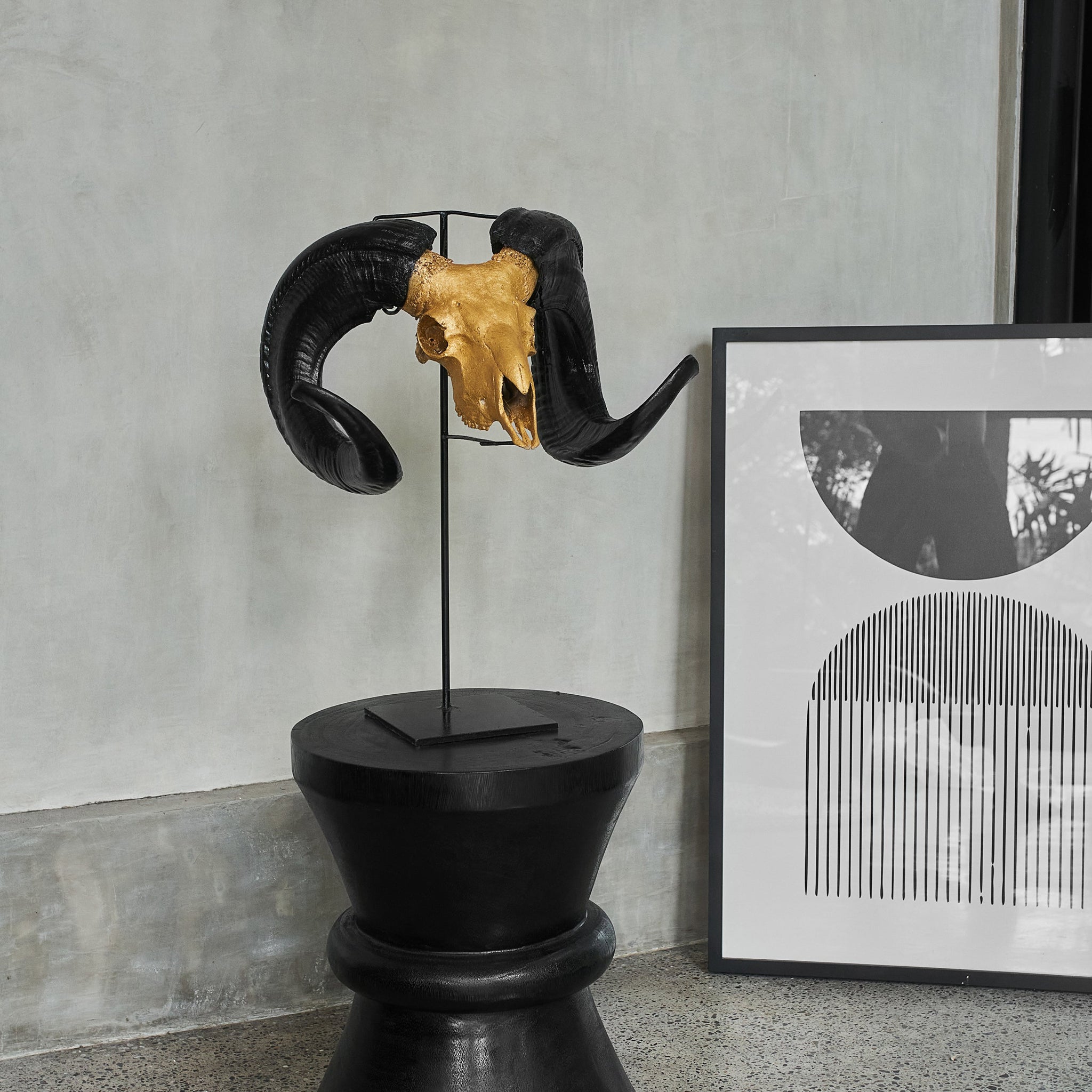 Ram Skull - Gold Leaf Storm