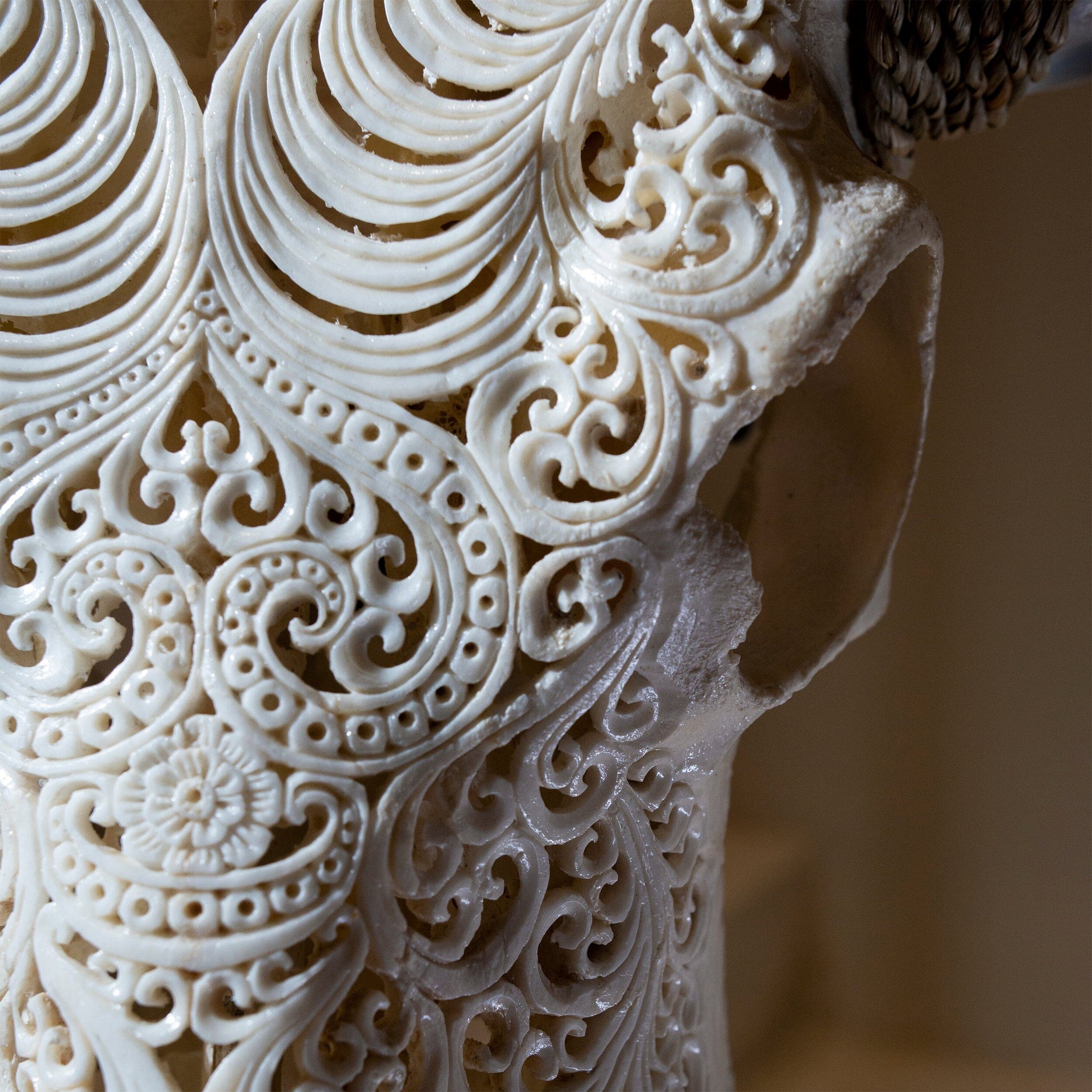 Hand Carved Longhorn Skull // XL Horns - White Boho