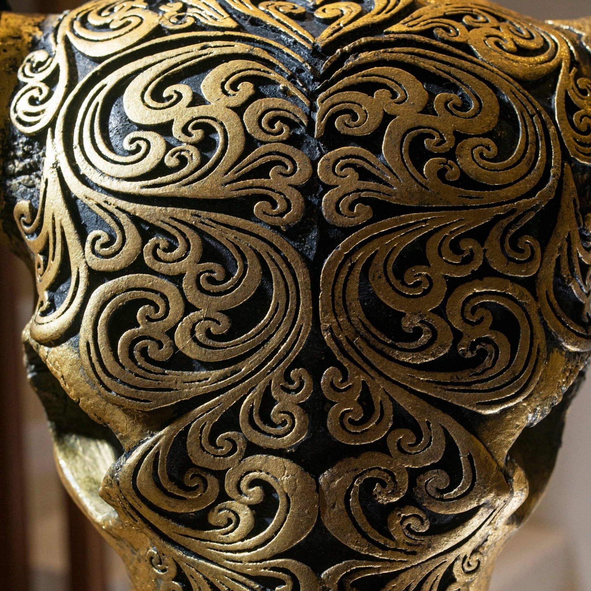 Buffalo Skull - Oriental Gold Metallic