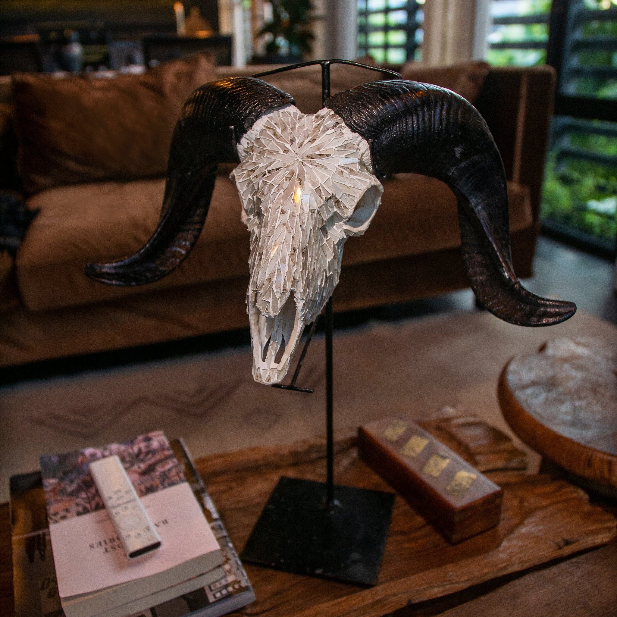 Ram Skull - Beige Mirror // Mosaic Finish