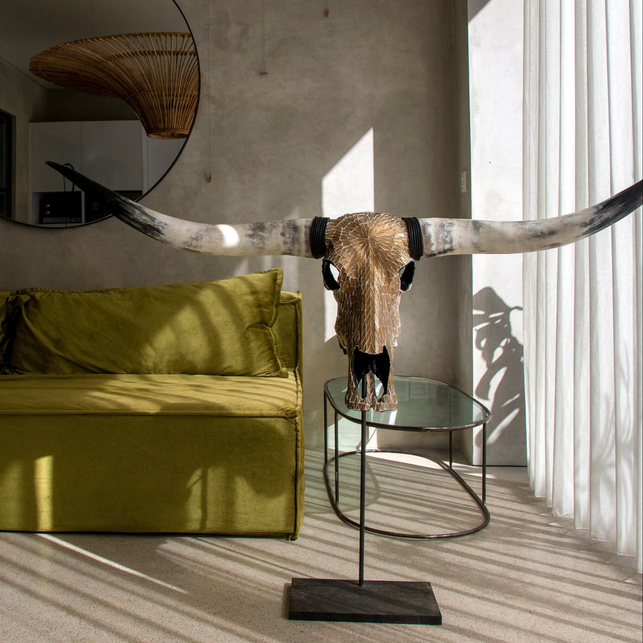 Longhorn Skull - Mocha Mirror // Mosaic Finish