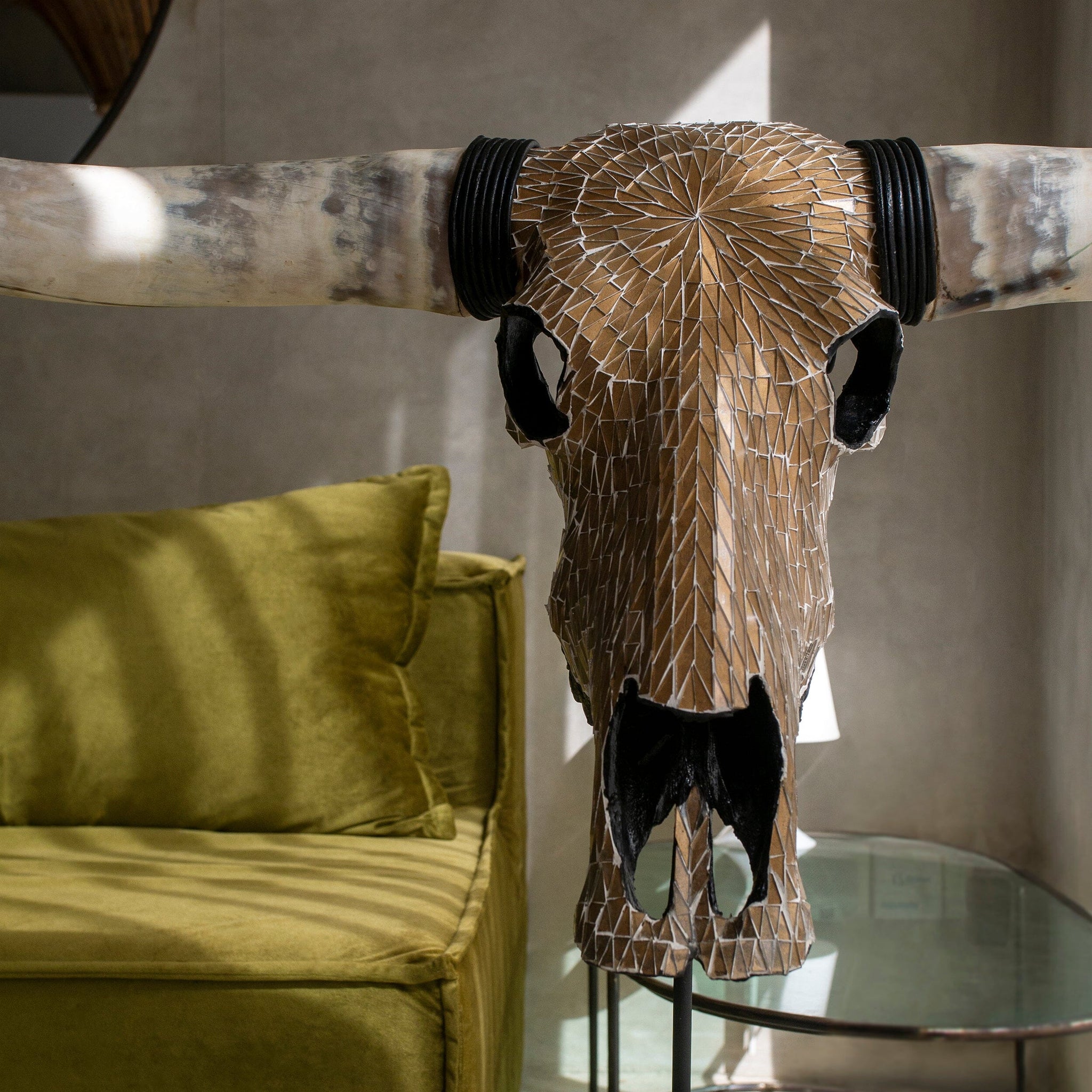 Longhorn Skull - Mocha Mirror // Mosaic Finish