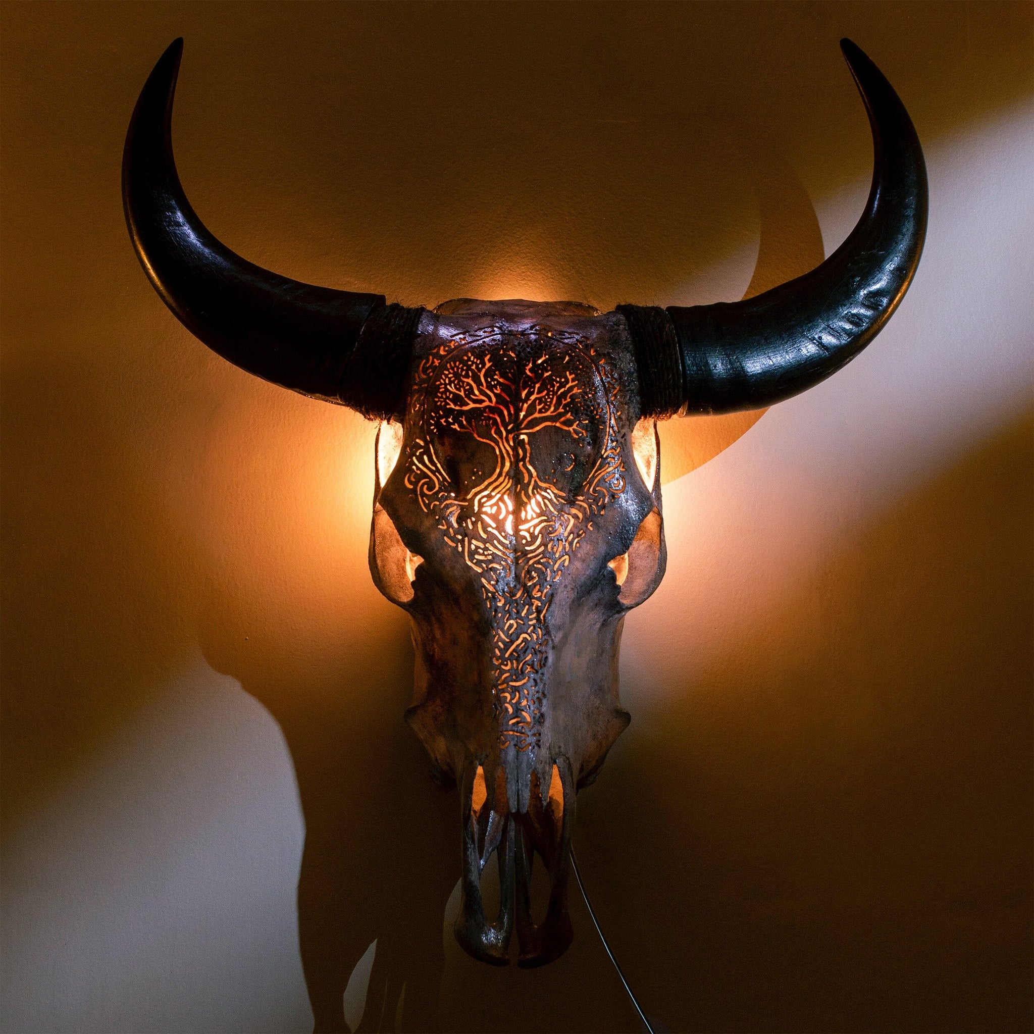 Cow Skulls - Metal Mount + Lamp