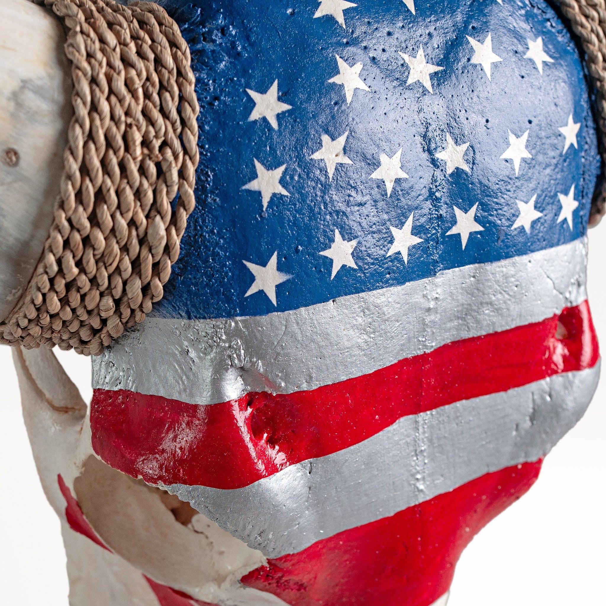 Hand Painted Longhorn Skull  - Stars & Stripes