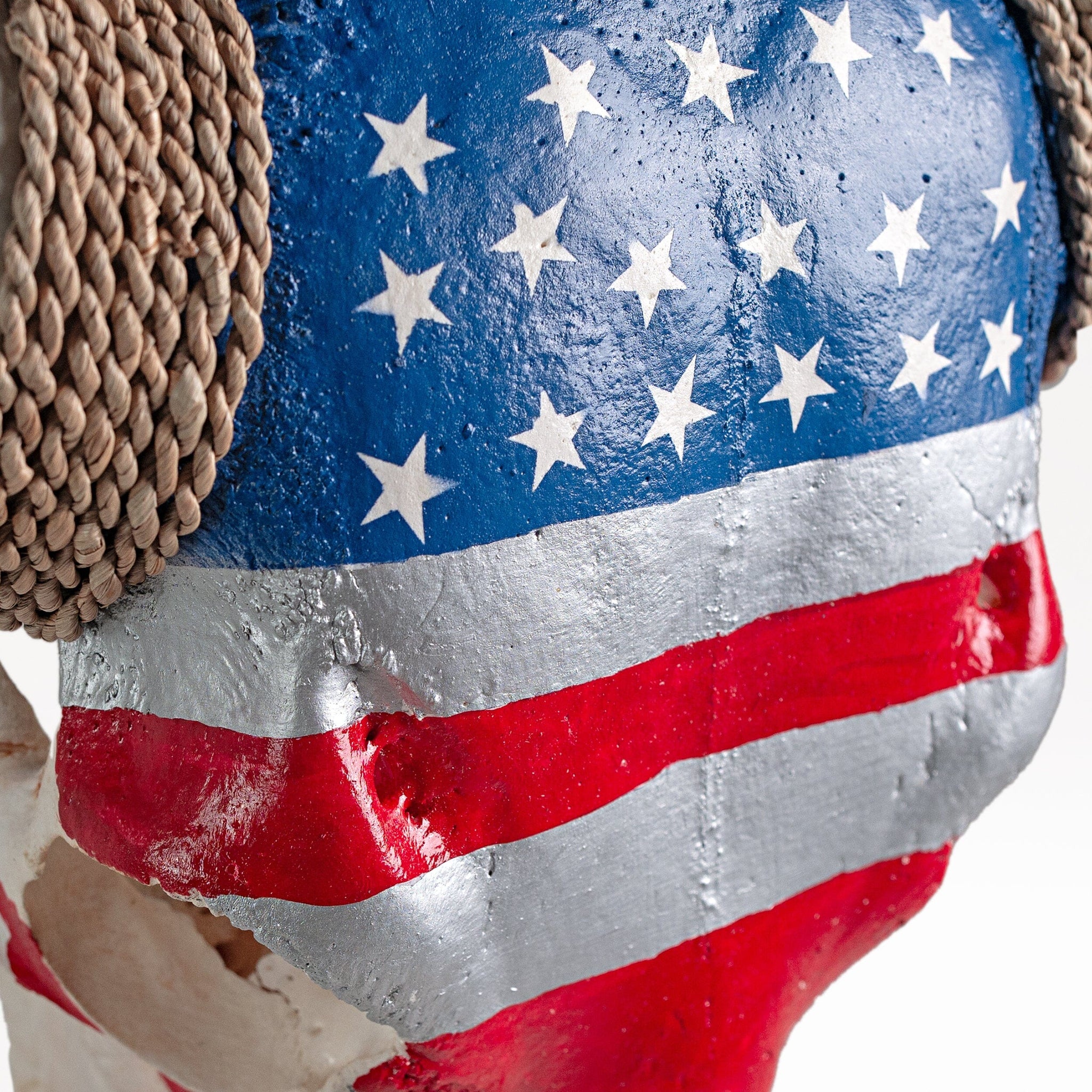 Hand Painted Longhorn Skull  - Stars & Stripes